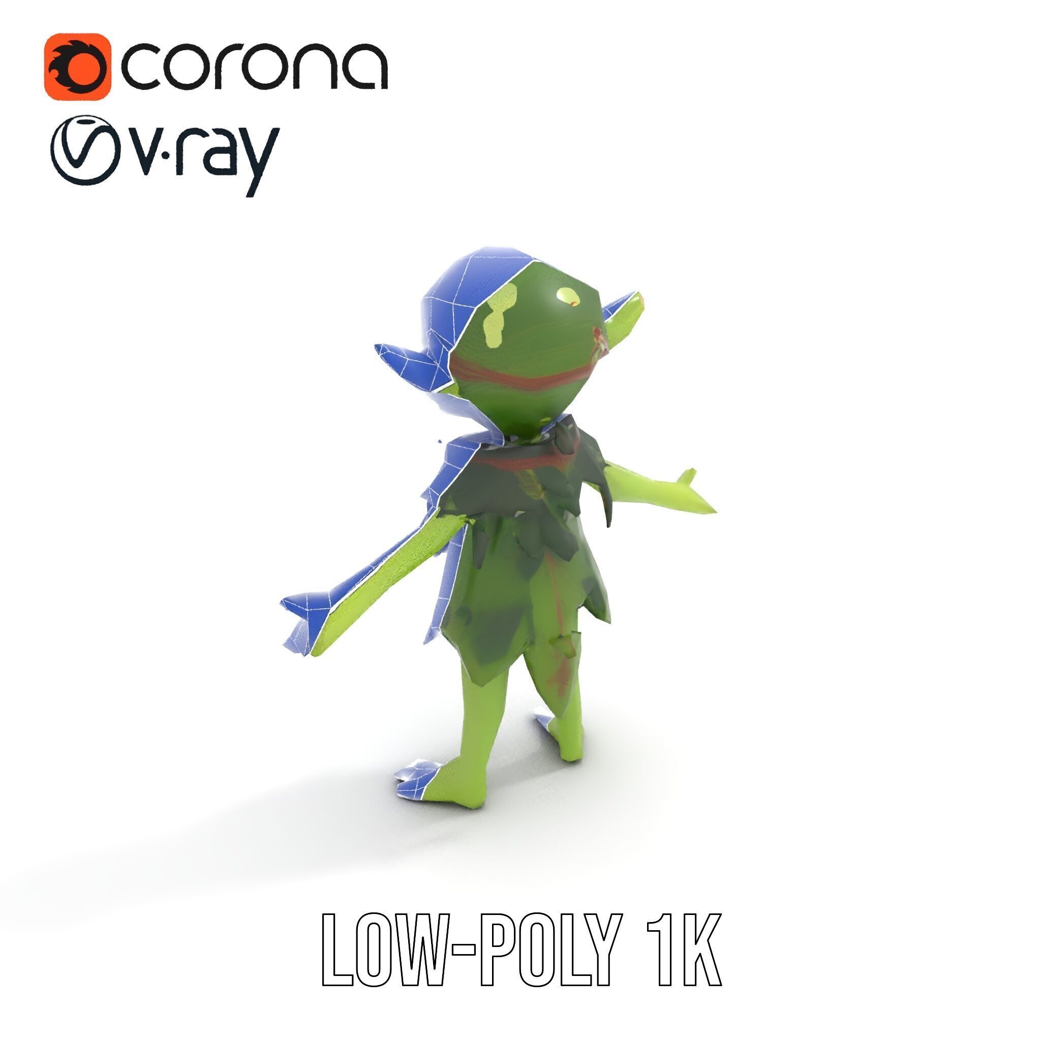 Forest Sprite Character Model Rigged and Animated for Games Low-poly 3D model_23