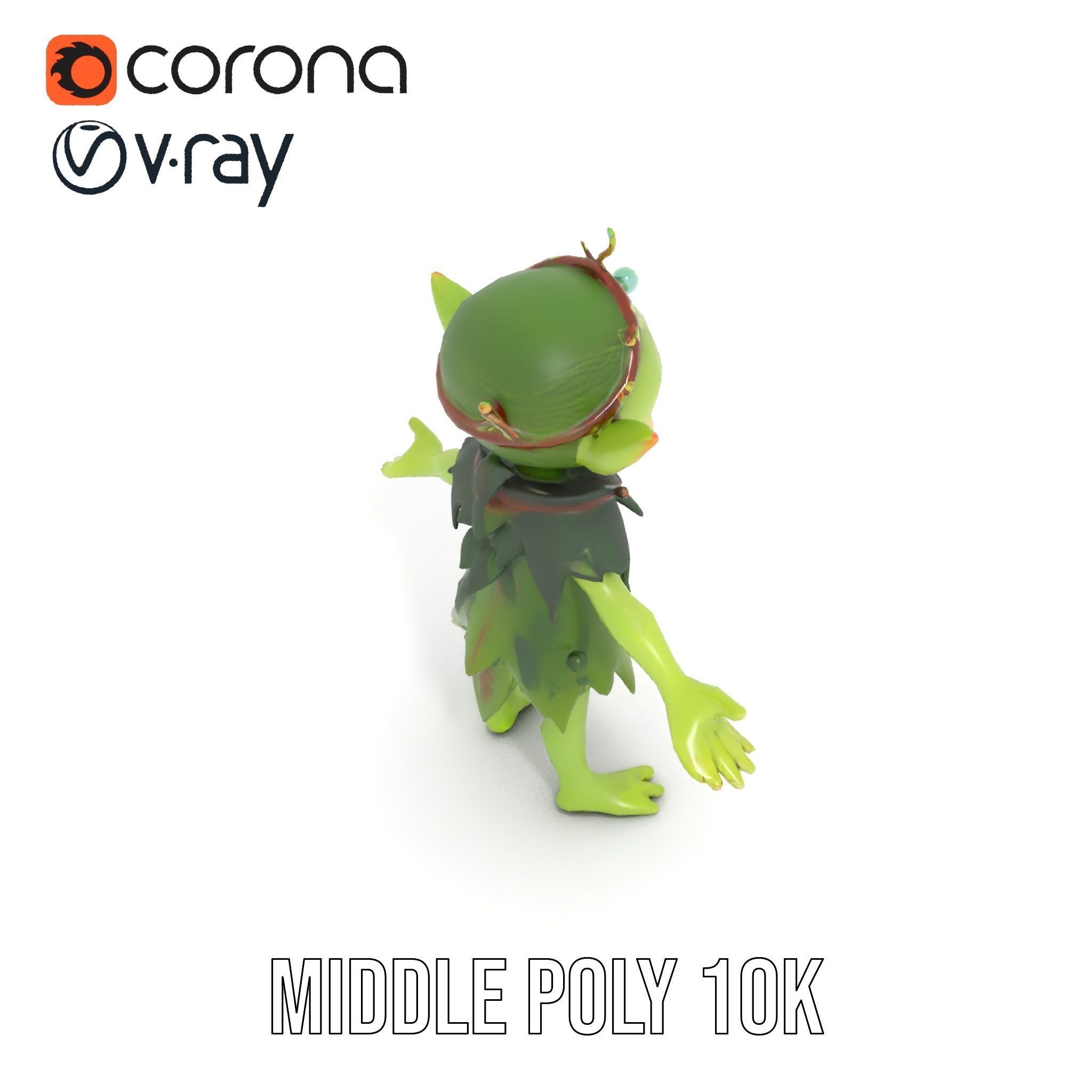 Forest Sprite Character Model Rigged and Animated for Games Low-poly 3D model_10