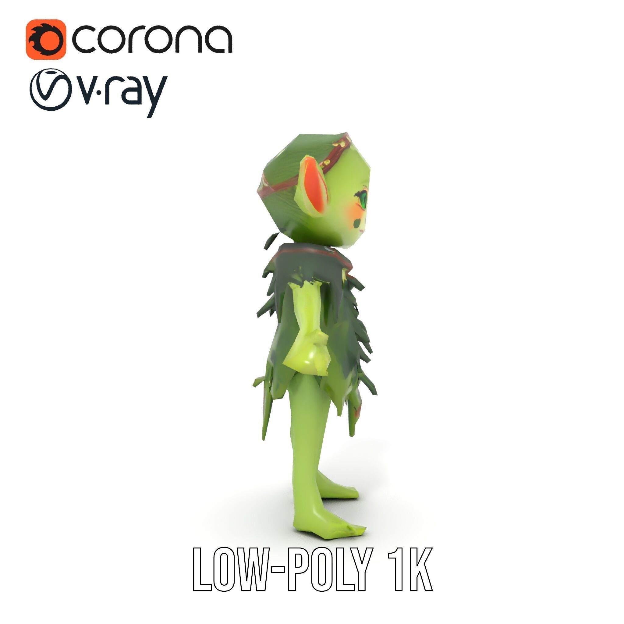 Forest Sprite Character Model Rigged and Animated for Games Low-poly 3D model_25