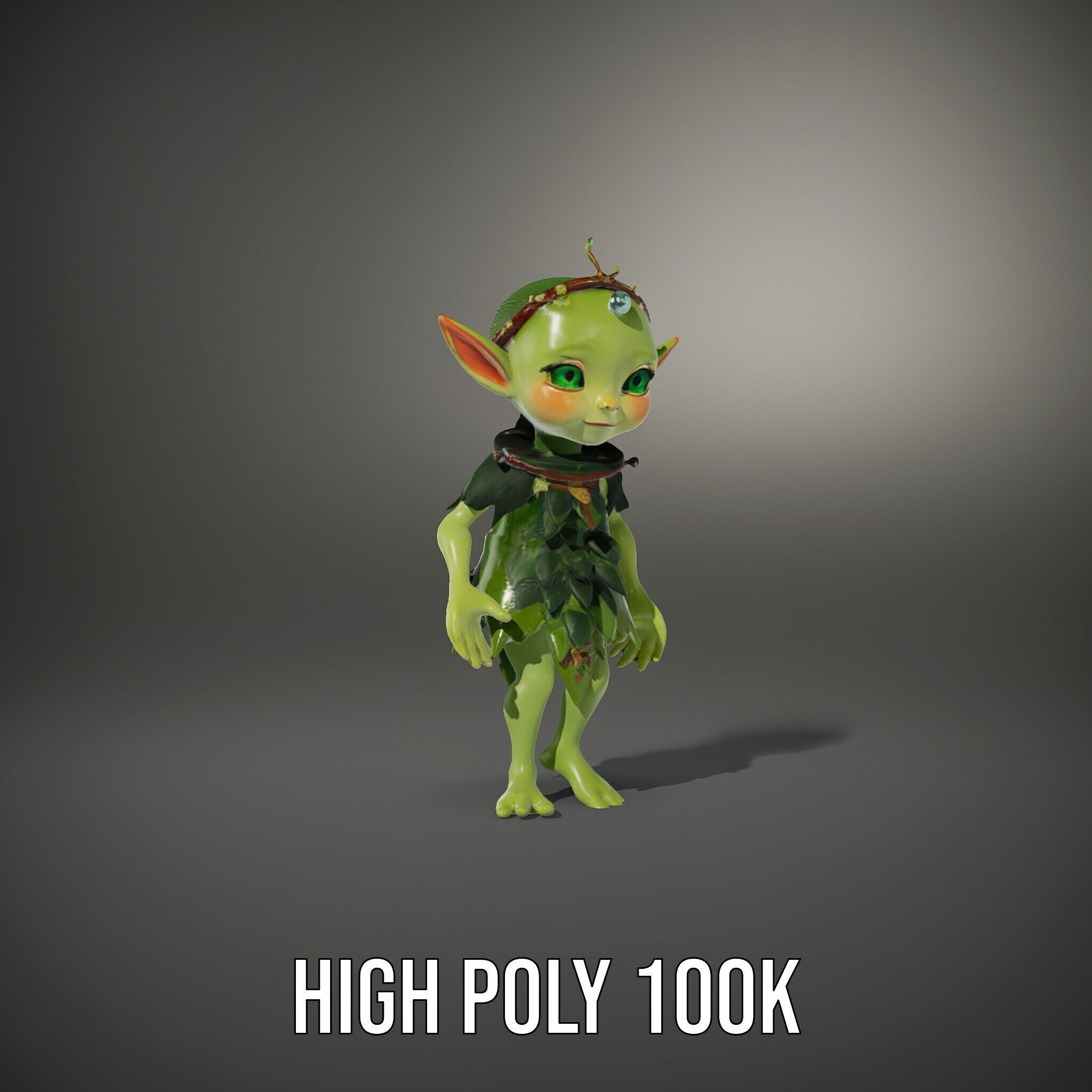 Forest Sprite Character Model Rigged and Animated for Games Low-poly 3D model_36