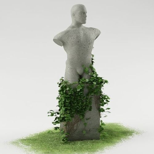 Statue with ivy 3D model