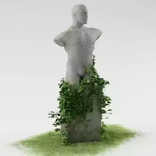 Statue with ivy