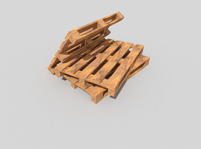 Wooden Pallet Low-poly 3D model