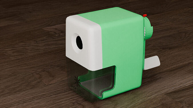 Hand Crank Pencils Sharpener Low-poly 3D model