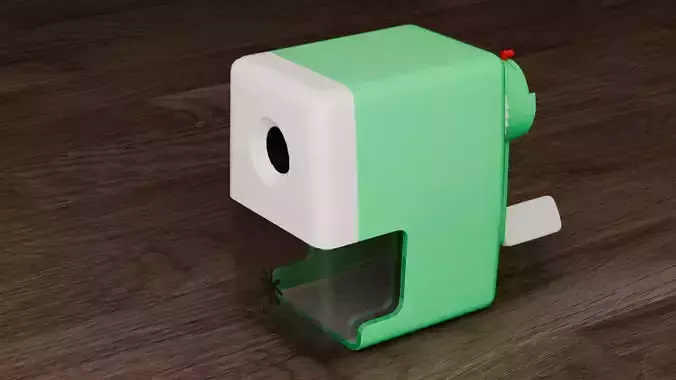 Hand Crank Pencils Sharpener Low-poly 3D model