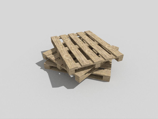 Wooden Pallet Low-poly 3D model