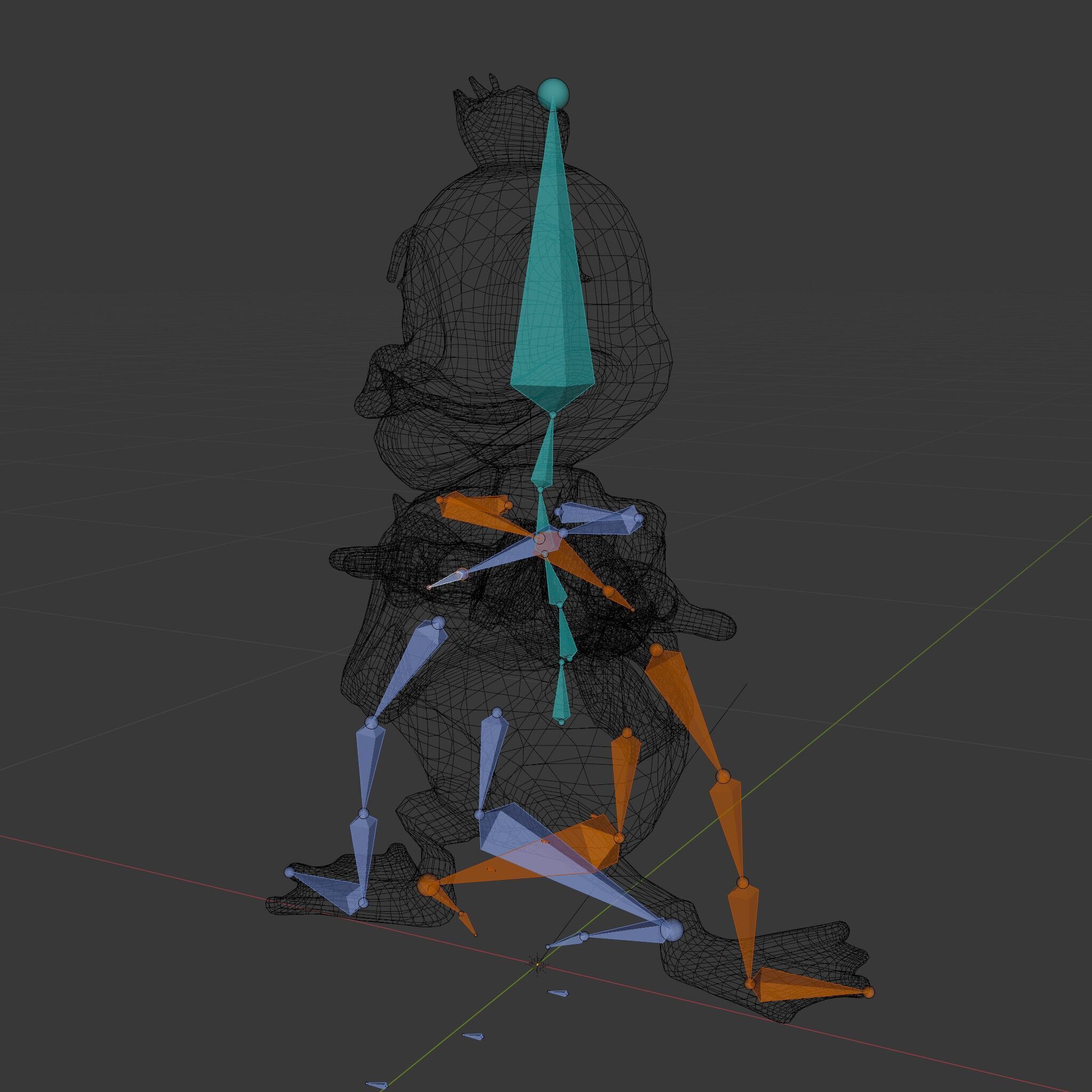 Charming Duck Character Model Rigged and Animated Low-poly 3D model_6