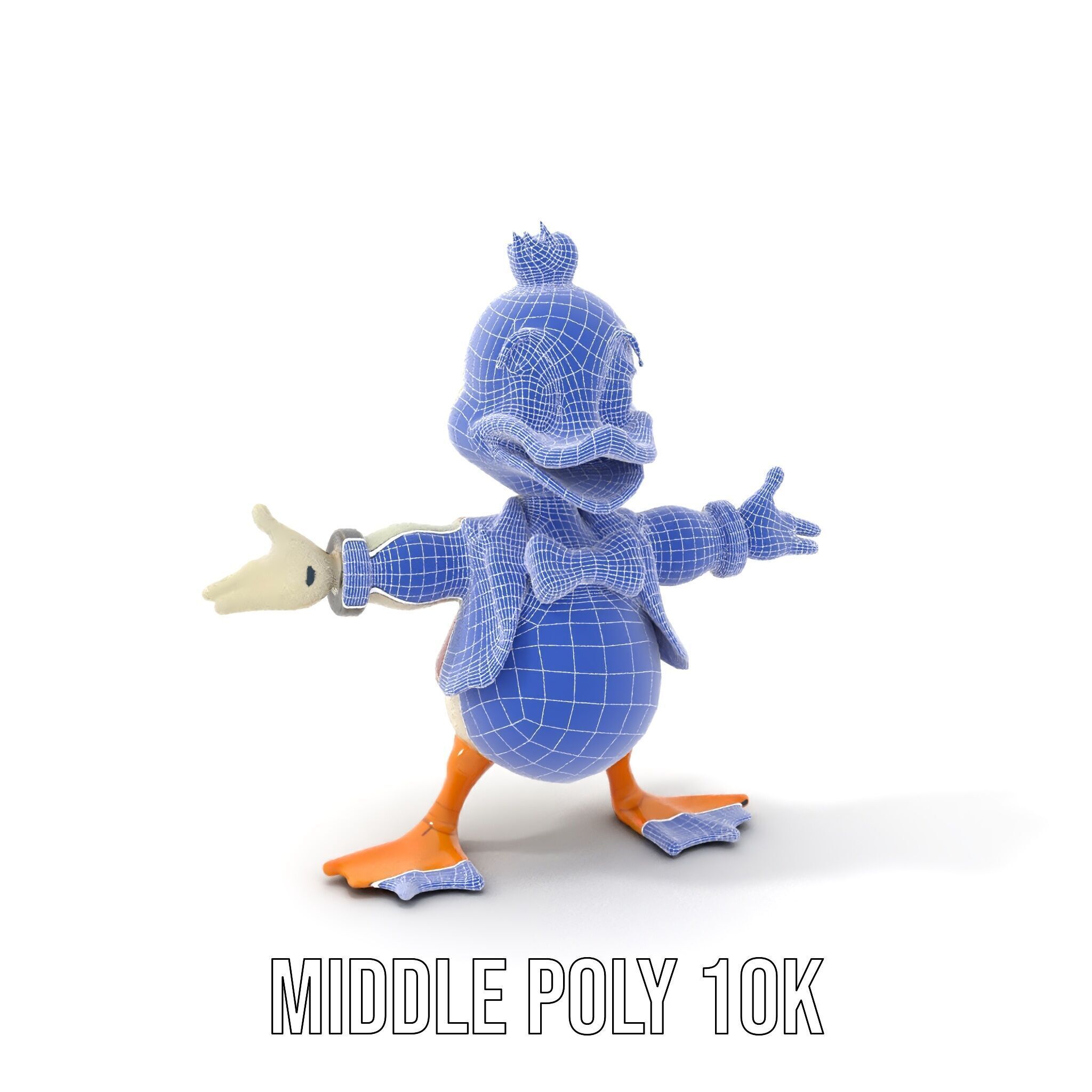 Charming Duck Character Model Rigged and Animated Low-poly 3D model_16