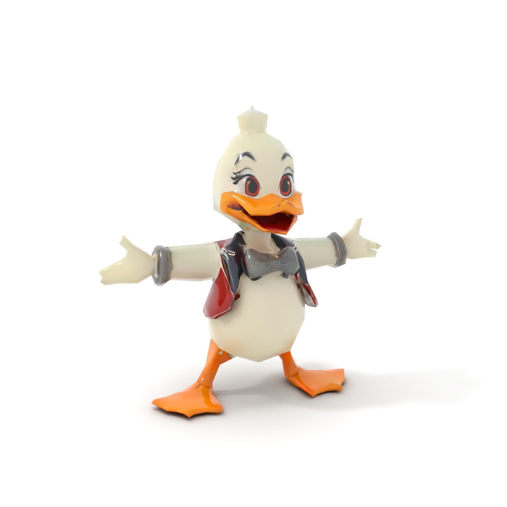 Charming Duck Character Model Rigged and Animated Low-poly 3D model_8