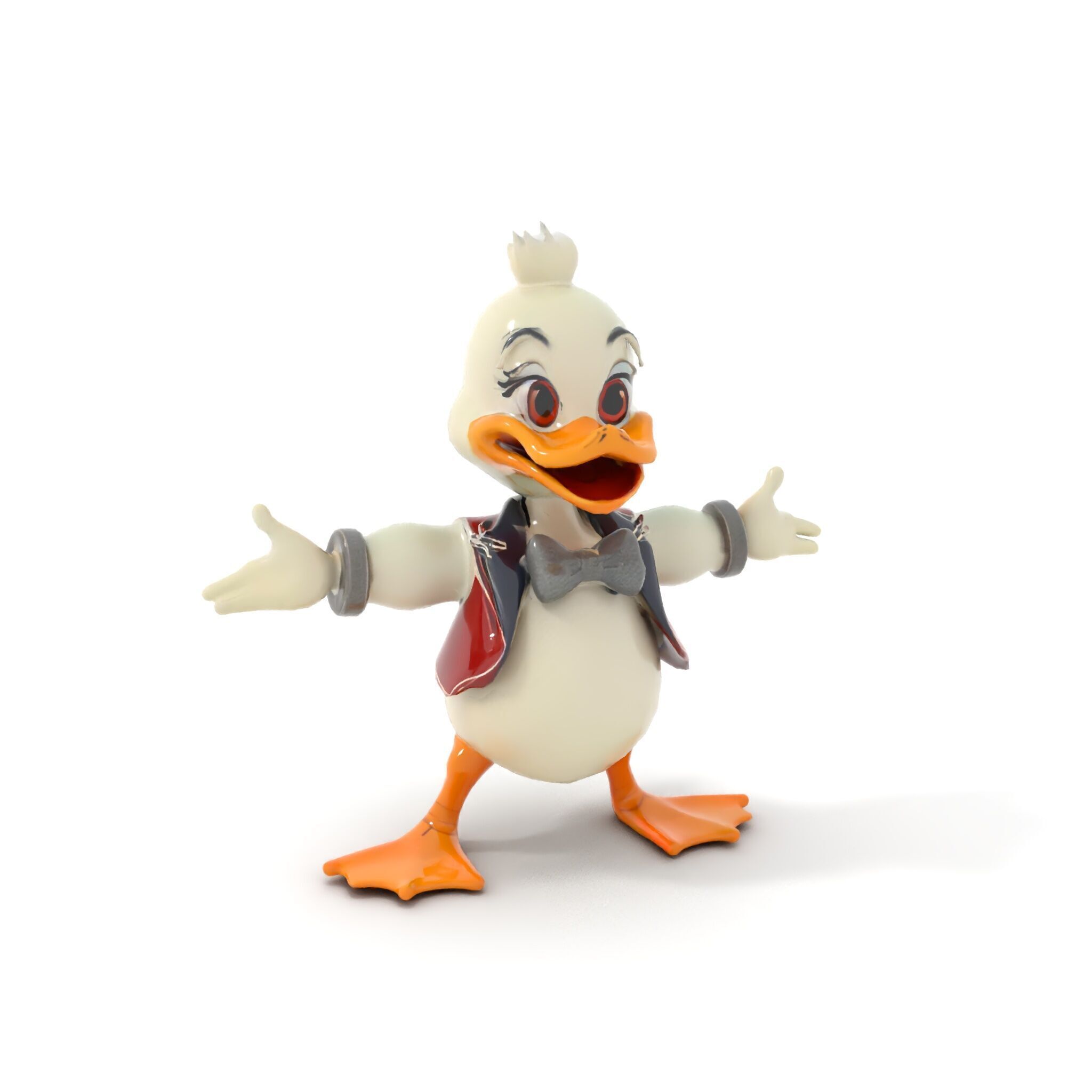 Charming Duck Character Model Rigged and Animated Low-poly 3D model_10