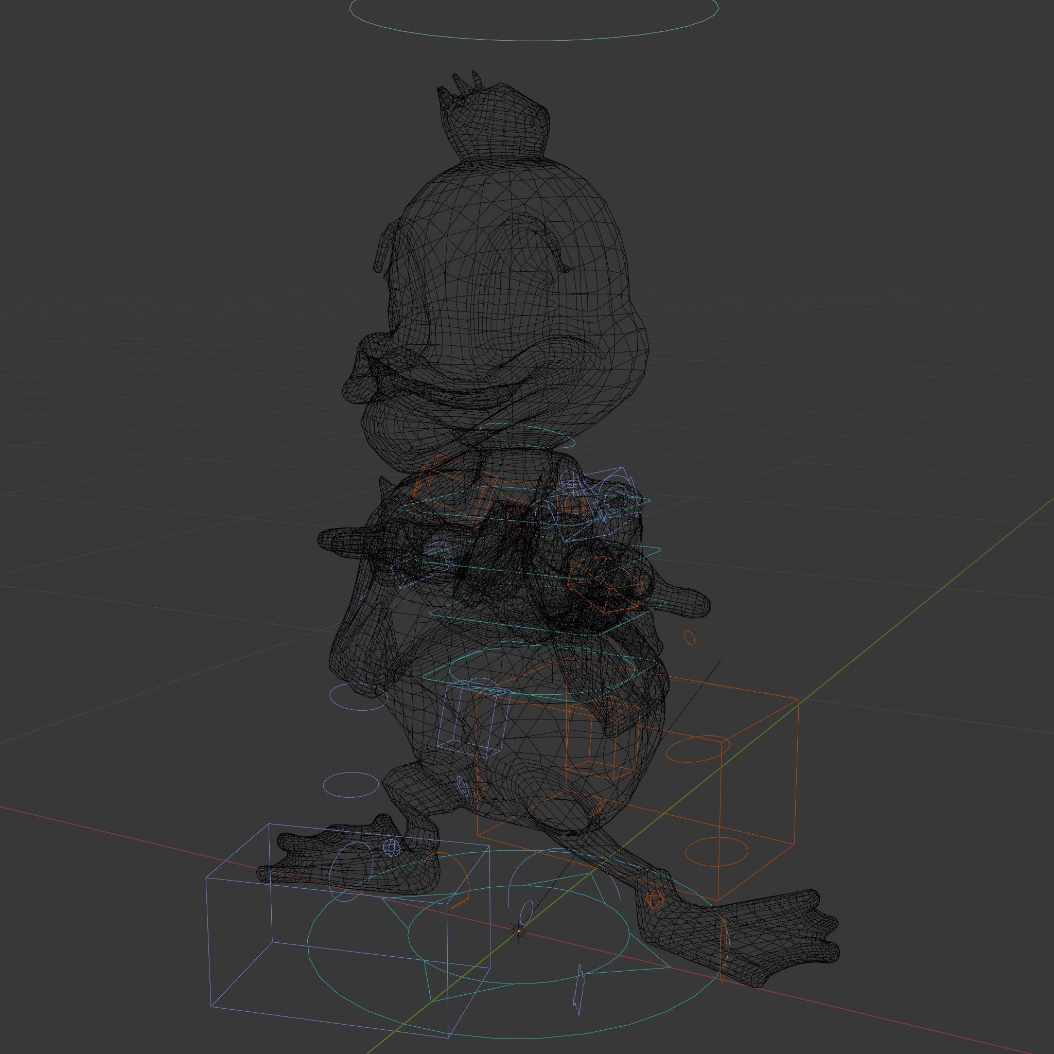 Charming Duck Character Model Rigged and Animated Low-poly 3D model_7