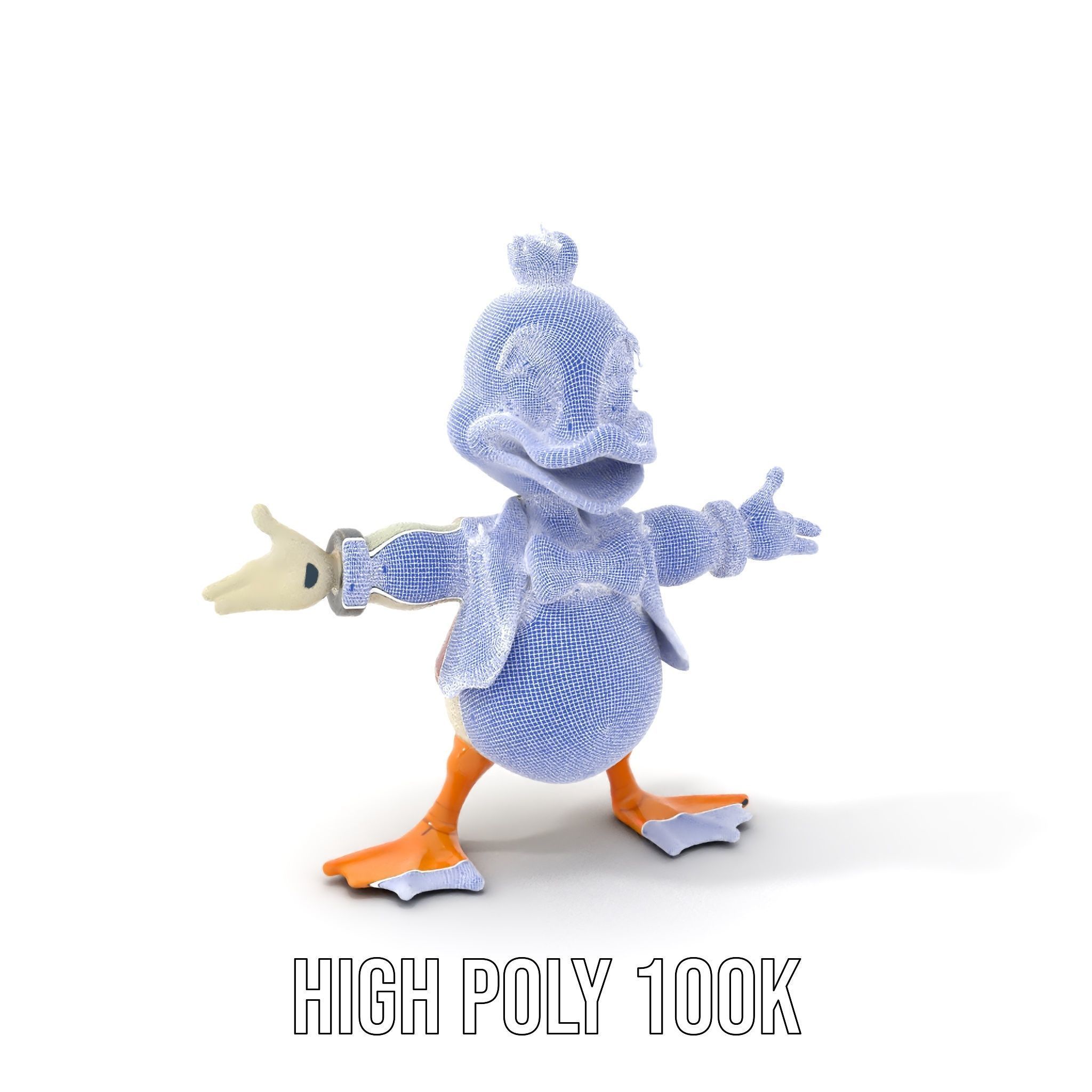 Charming Duck Character Model Rigged and Animated Low-poly 3D model_5