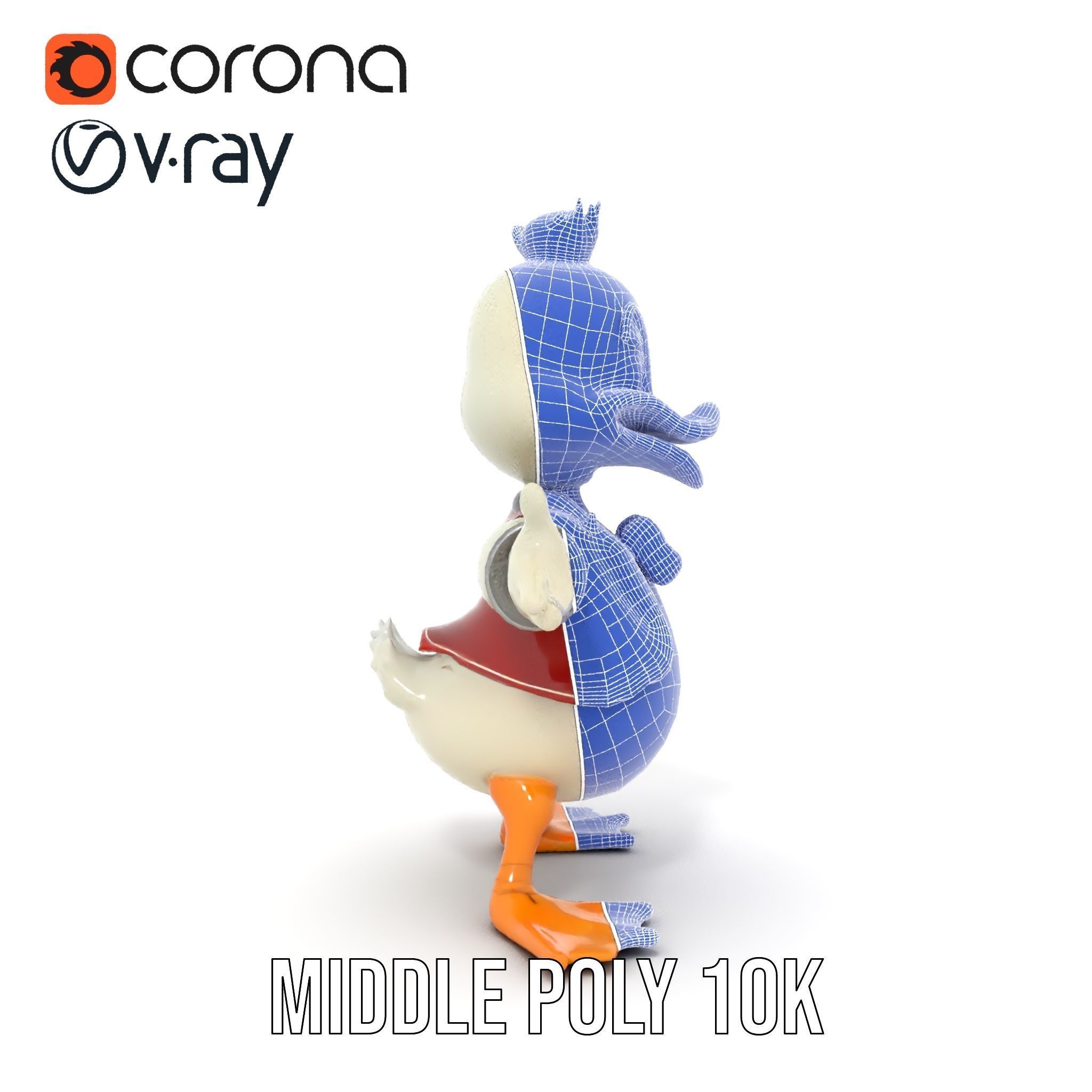 Charming Duck Character Model Rigged and Animated Low-poly 3D model_19