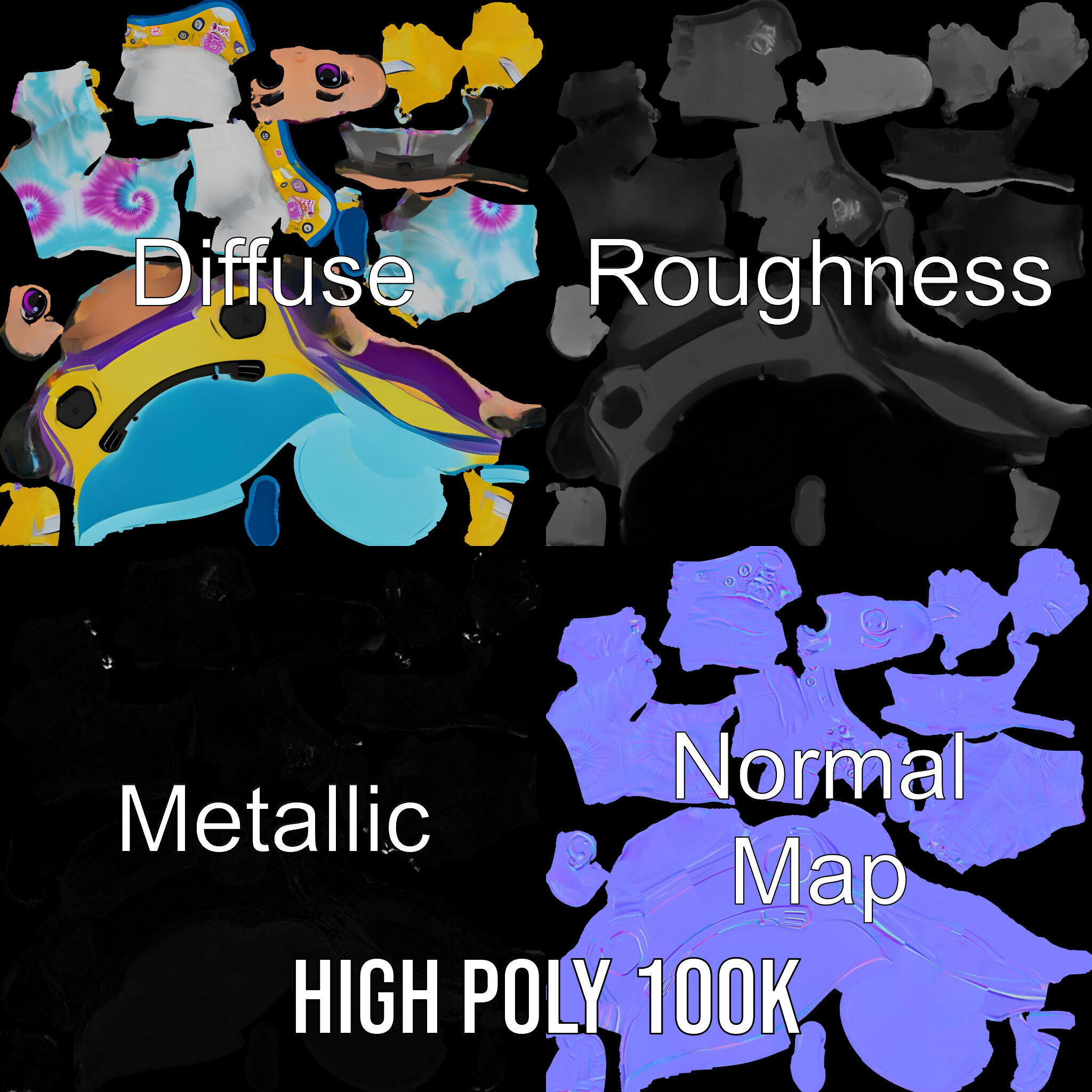 Cartoon Hero Character Model Rigged and Animated Low-poly 3D model_3