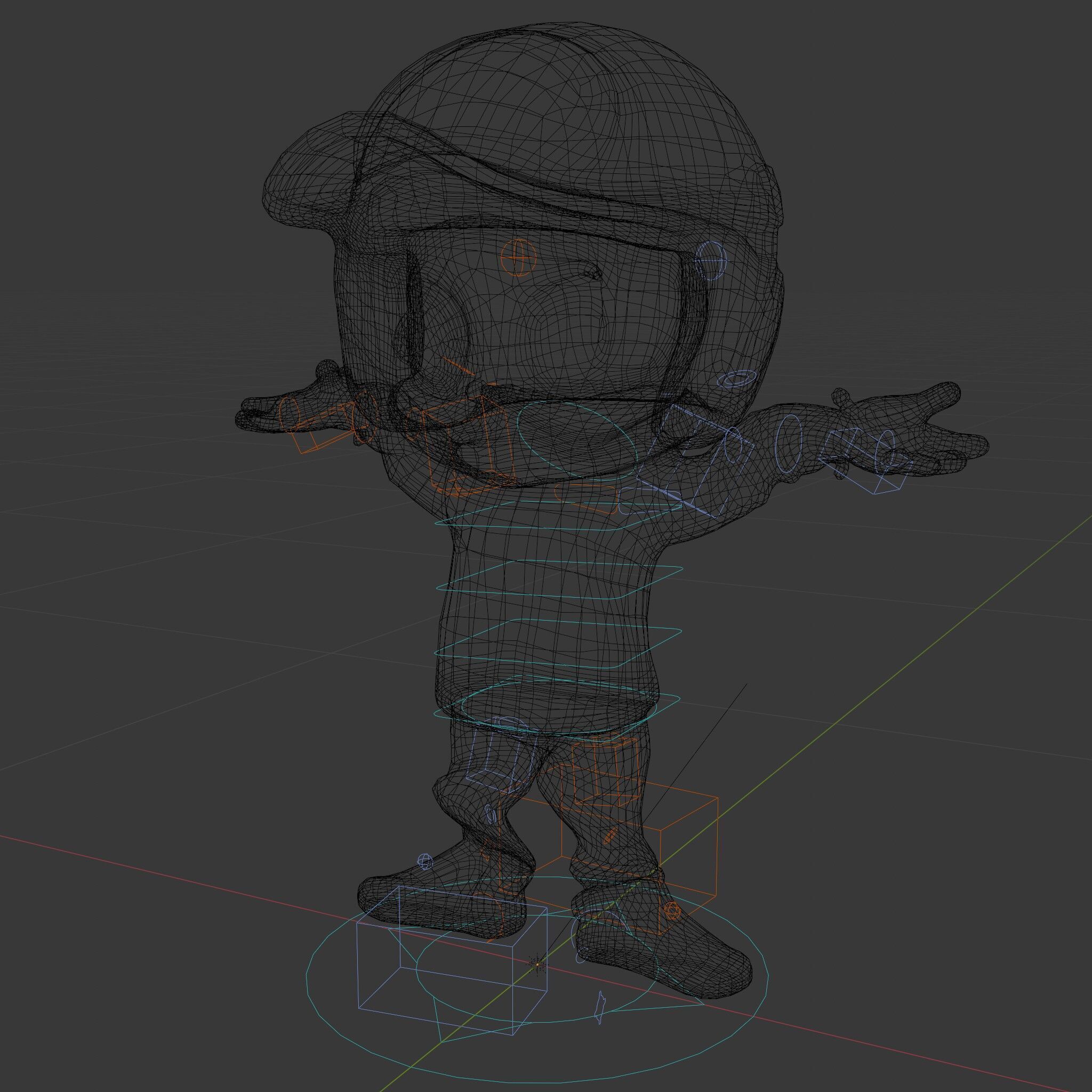 Cartoon Hero Character Model Rigged and Animated Low-poly 3D model_6
