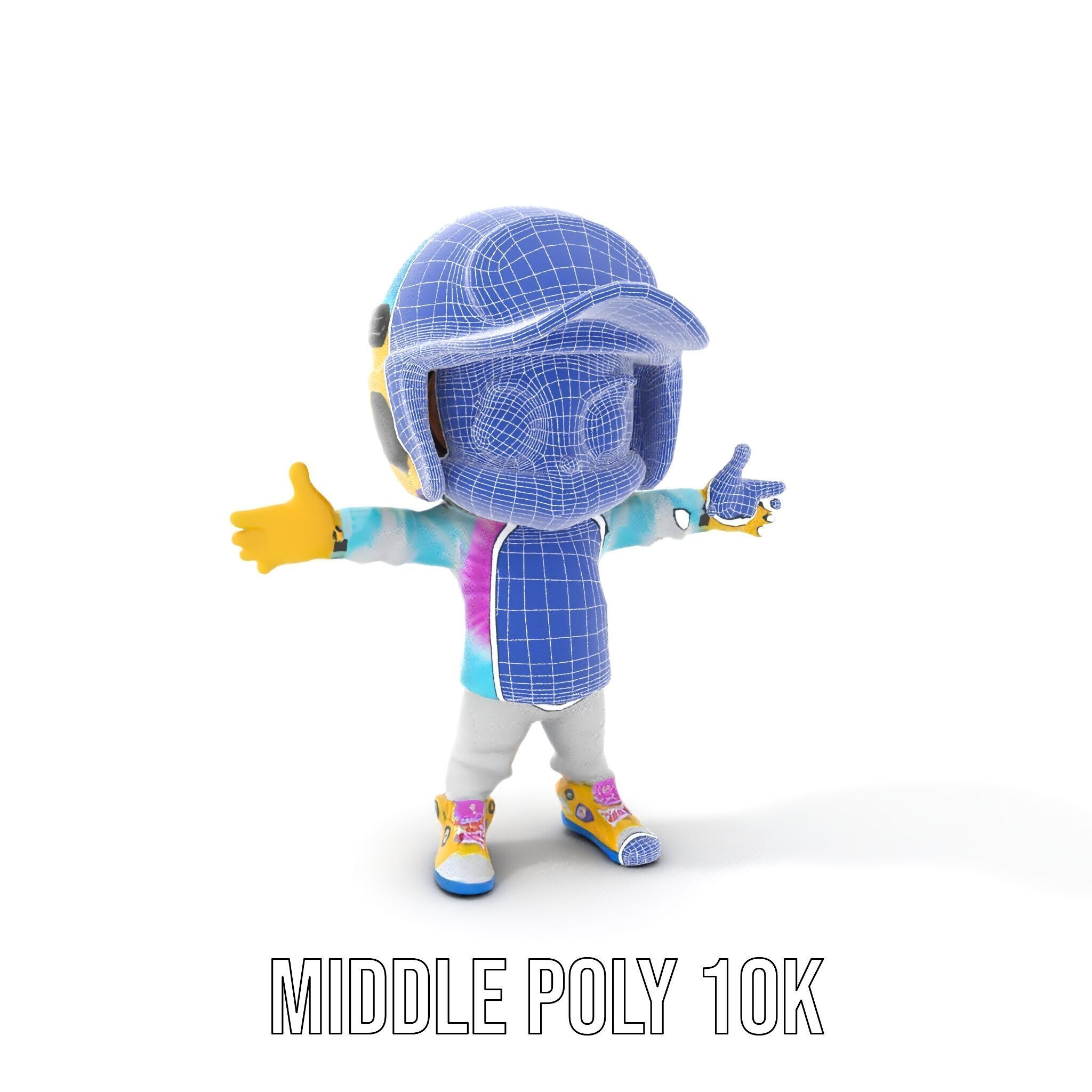 Cartoon Hero Character Model Rigged and Animated Low-poly 3D model_32