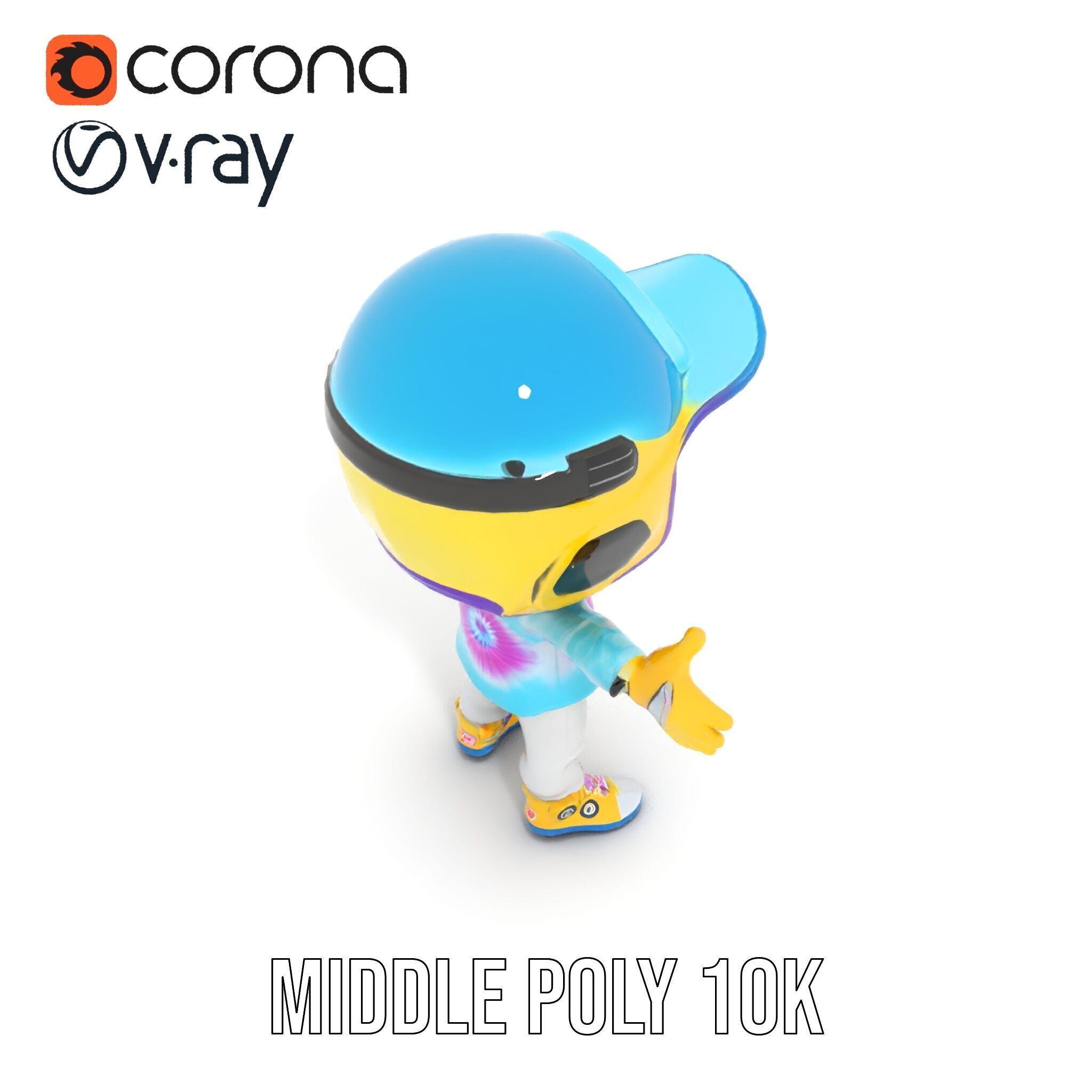 Cartoon Hero Character Model Rigged and Animated Low-poly 3D model_17