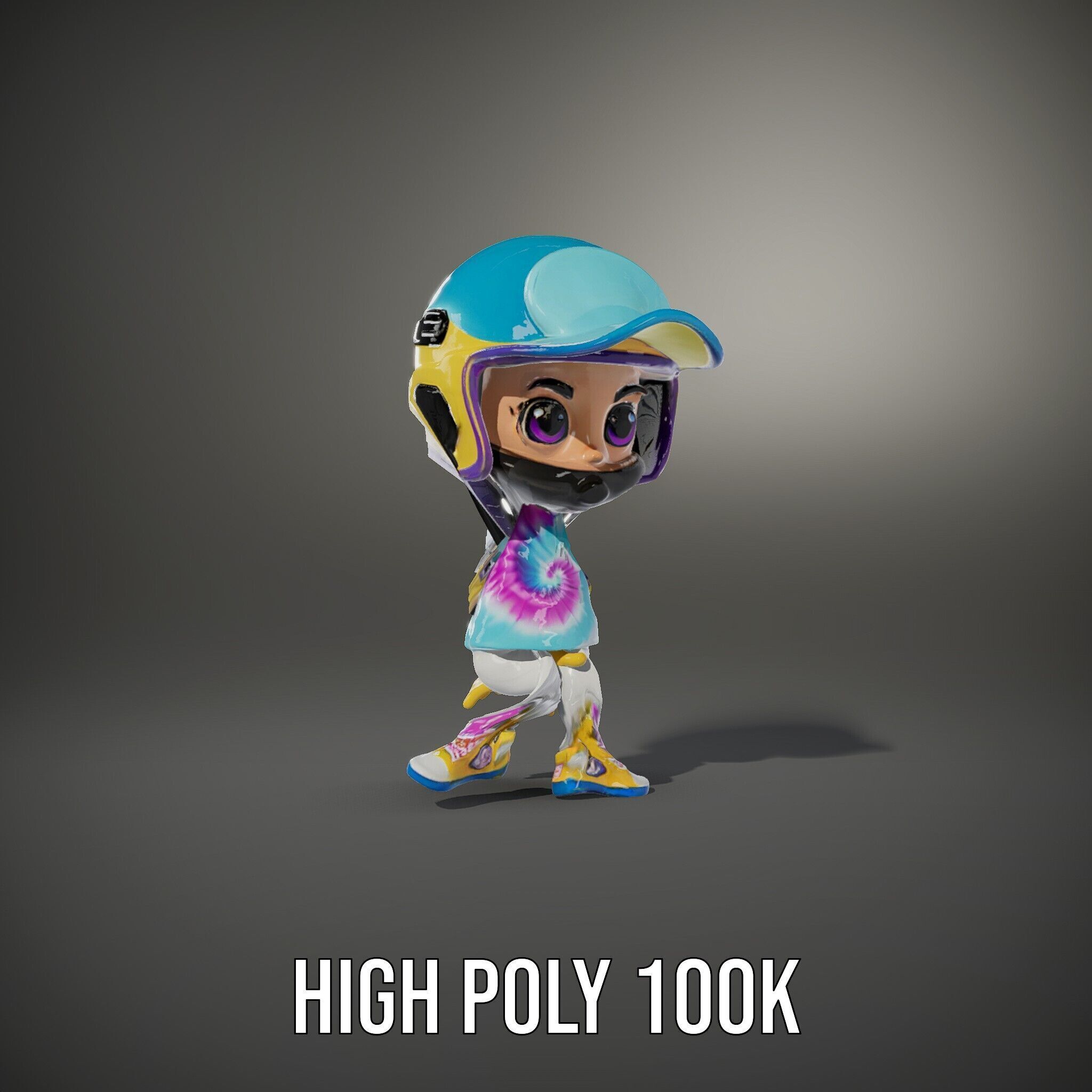 Cartoon Hero Character Model Rigged and Animated Low-poly 3D model_9