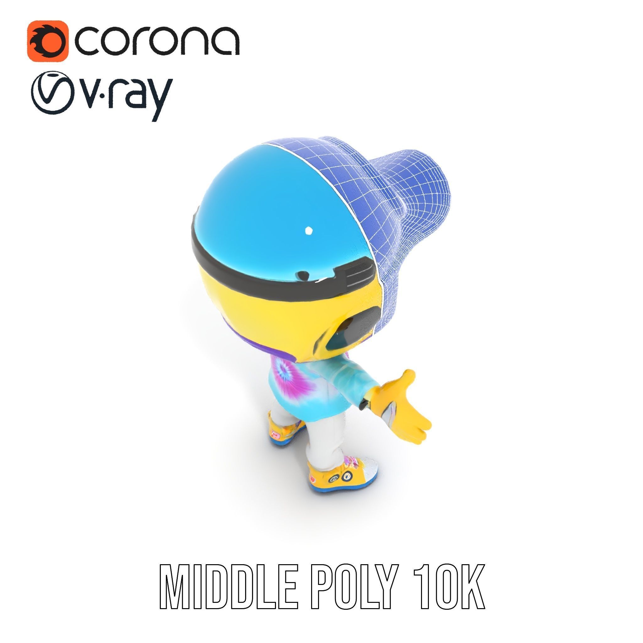 Cartoon Hero Character Model Rigged and Animated Low-poly 3D model_26