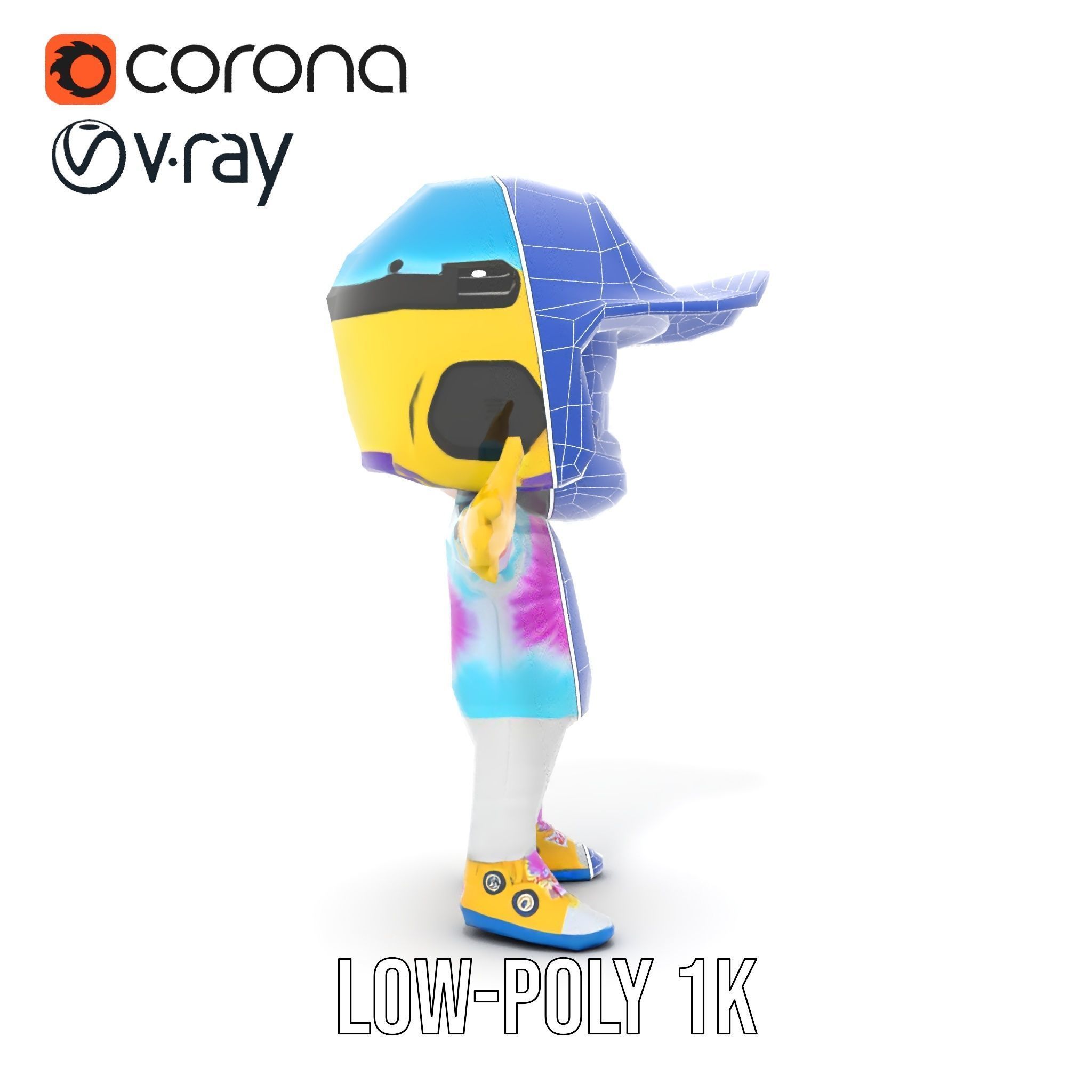 Cartoon Hero Character Model Rigged and Animated Low-poly 3D model_18