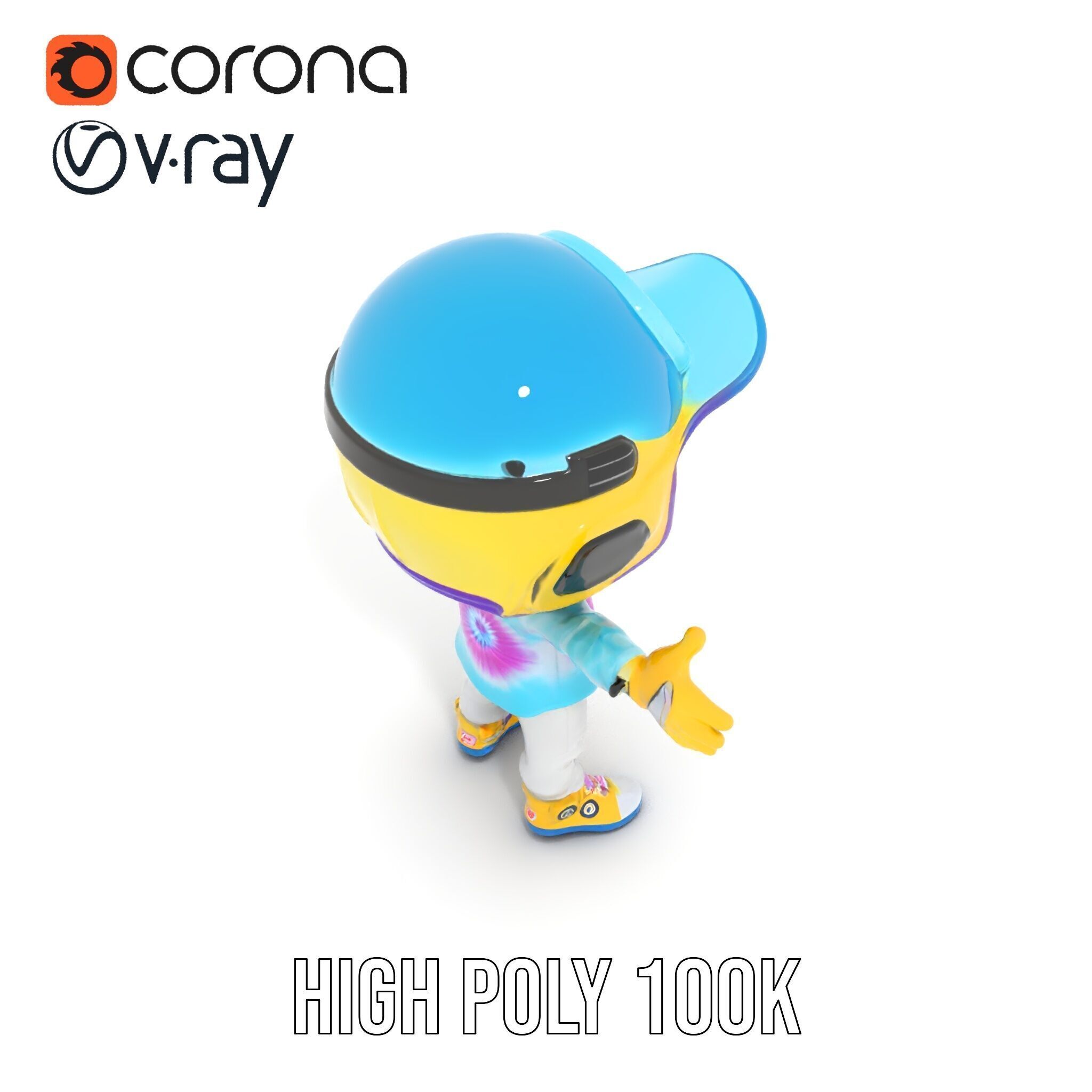 Cartoon Hero Character Model Rigged and Animated Low-poly 3D model_28