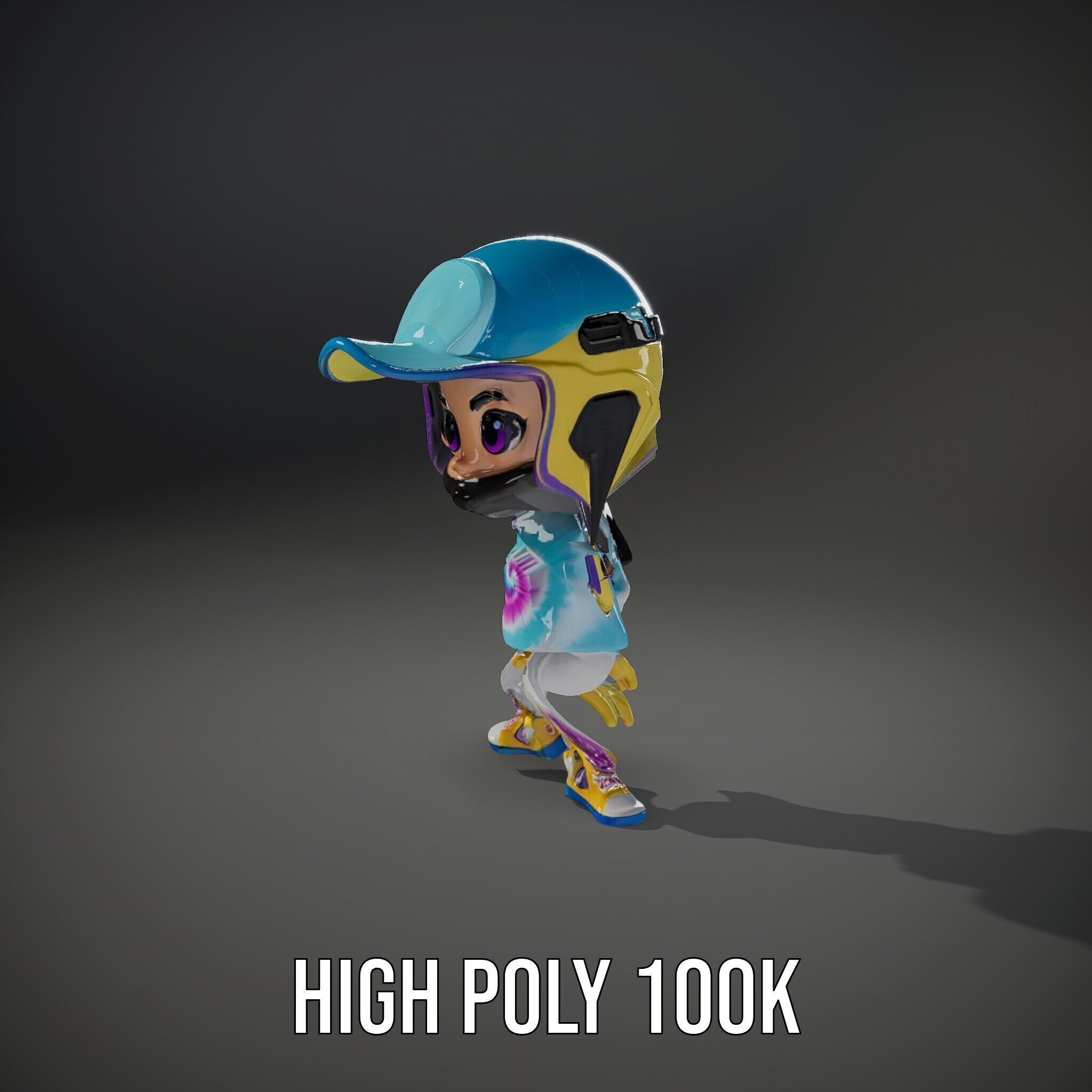Cartoon Hero Character Model Rigged and Animated Low-poly 3D model_12