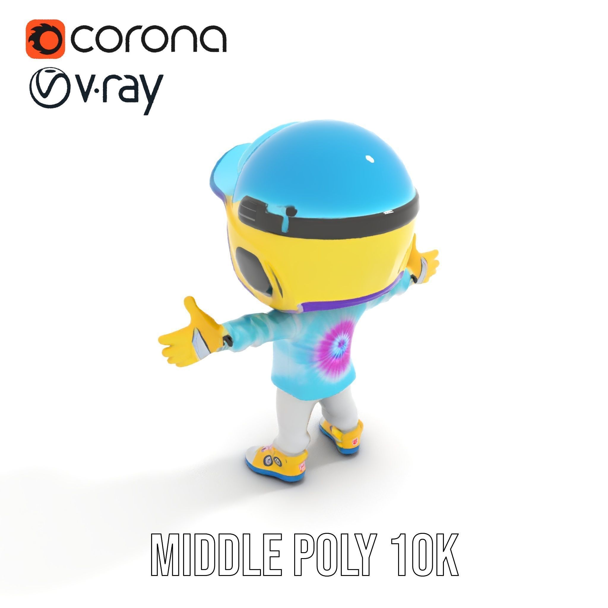 Cartoon Hero Character Model Rigged and Animated Low-poly 3D model_10