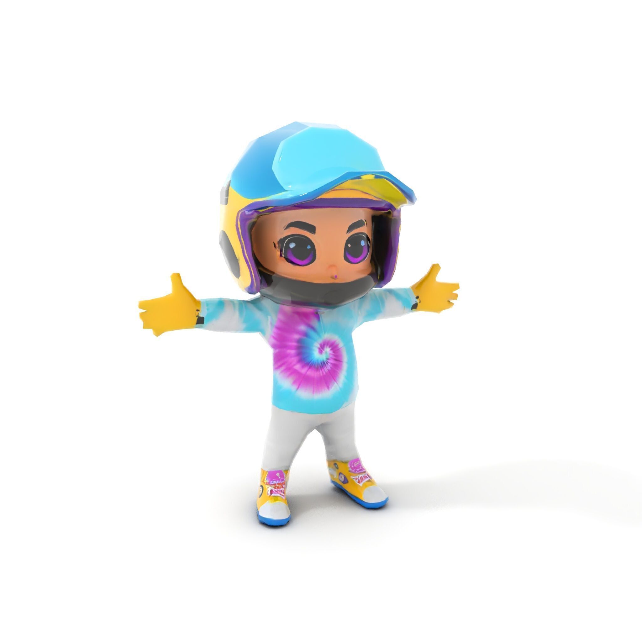 Cartoon Hero Character Model Rigged and Animated Low-poly 3D model_21