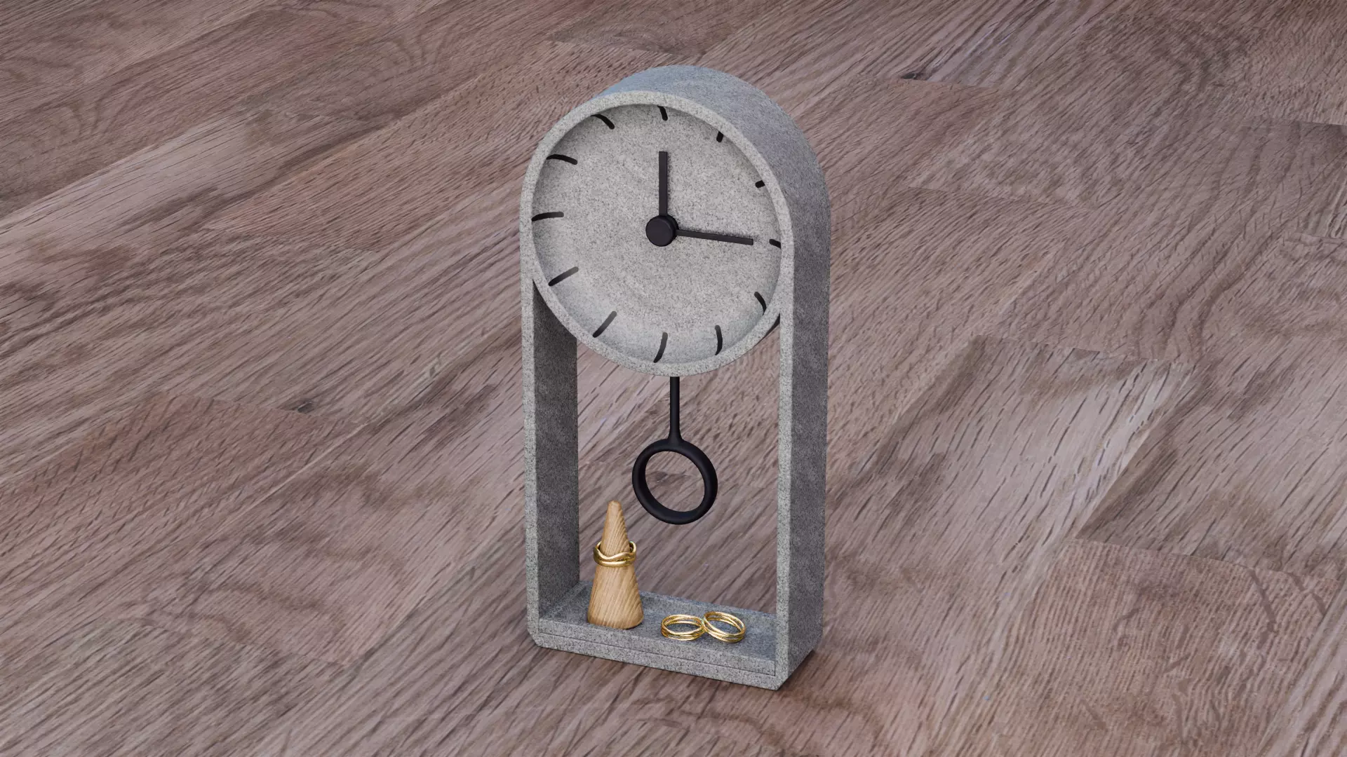 Jewelry Display Clock Low-poly 3D model_0