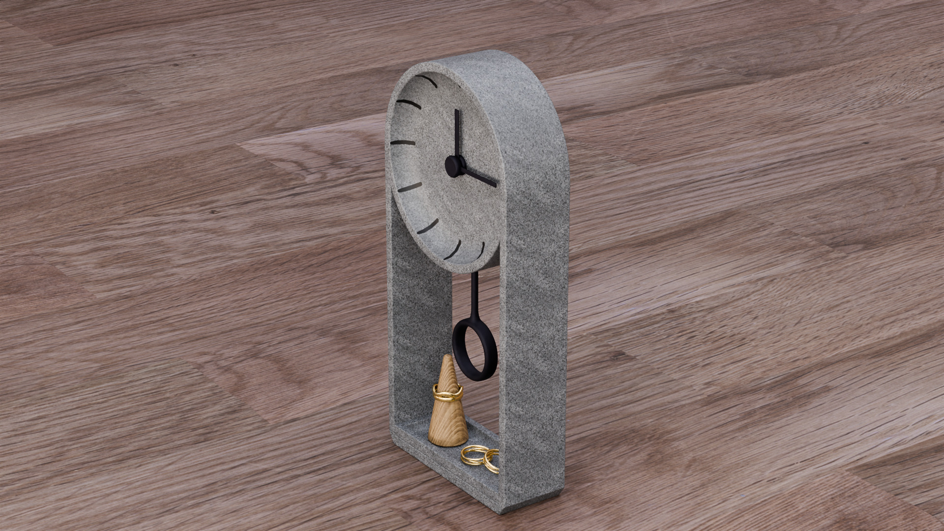Jewelry Display Clock Low-poly 3D model_8