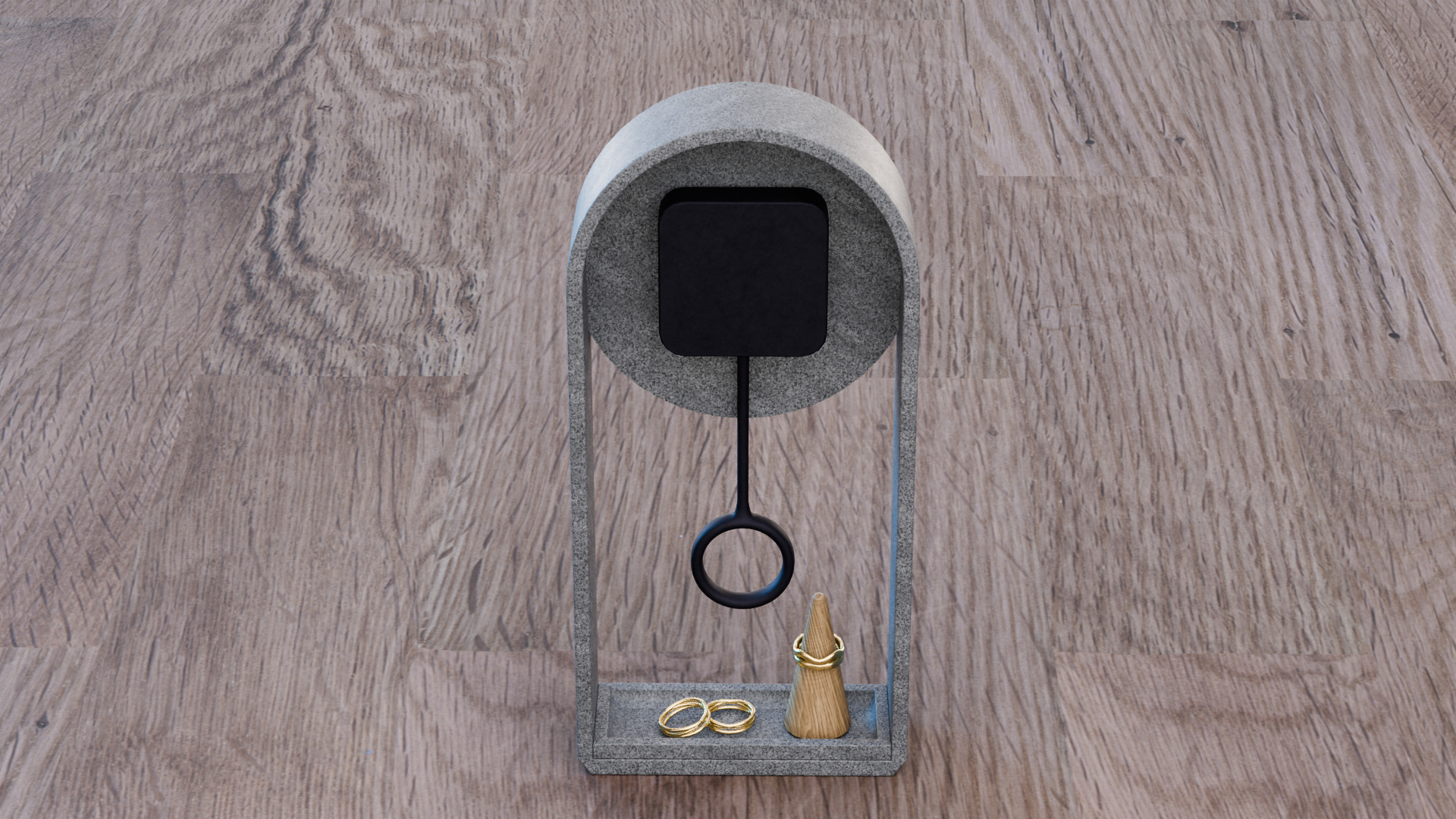 Jewelry Display Clock Low-poly 3D model_4