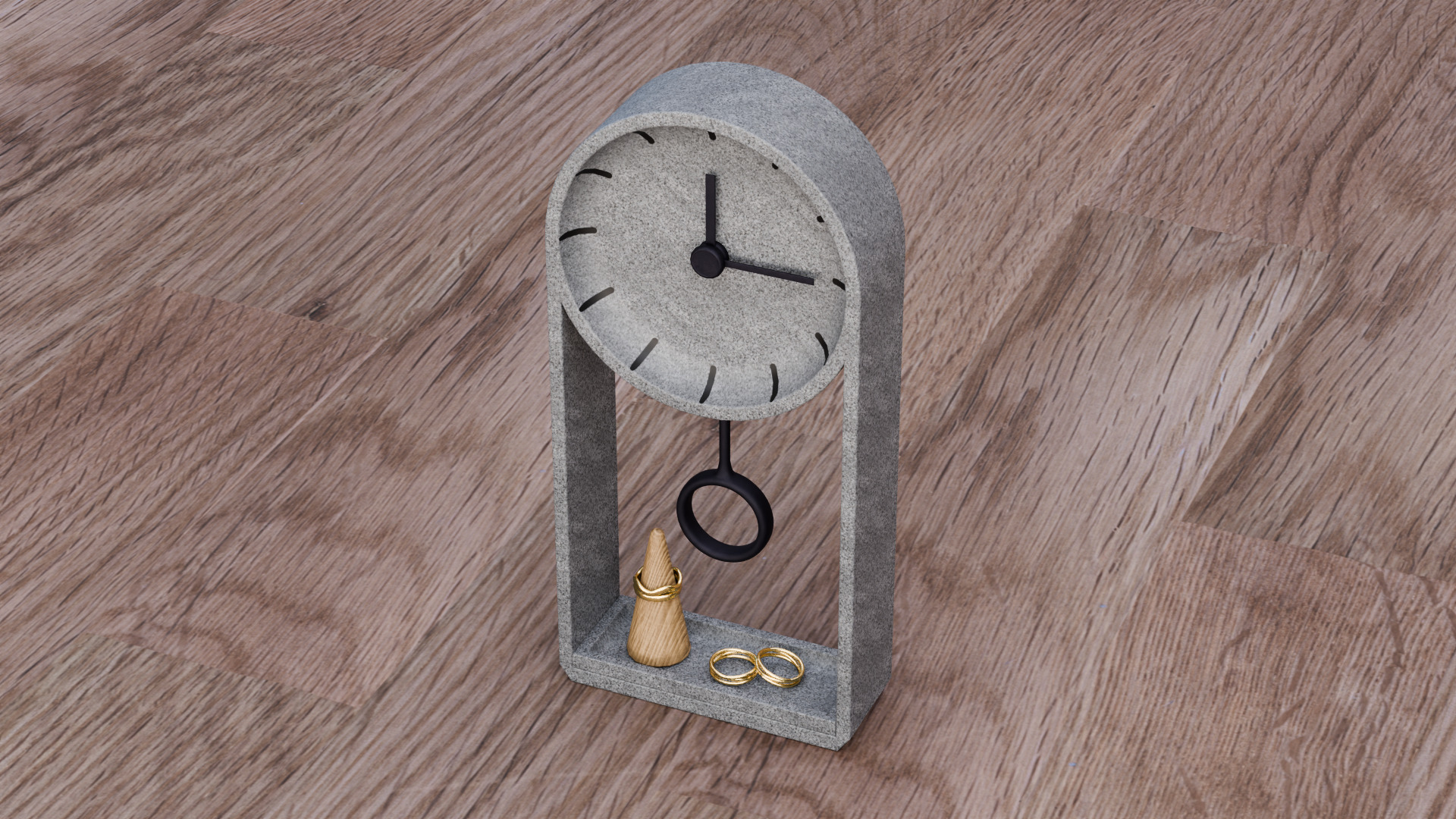 Jewelry Display Clock Low-poly 3D model_6