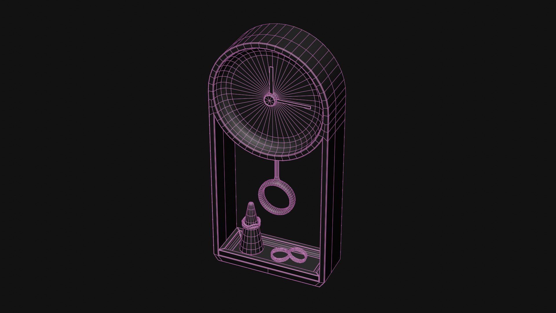 Jewelry Display Clock Low-poly 3D model_16