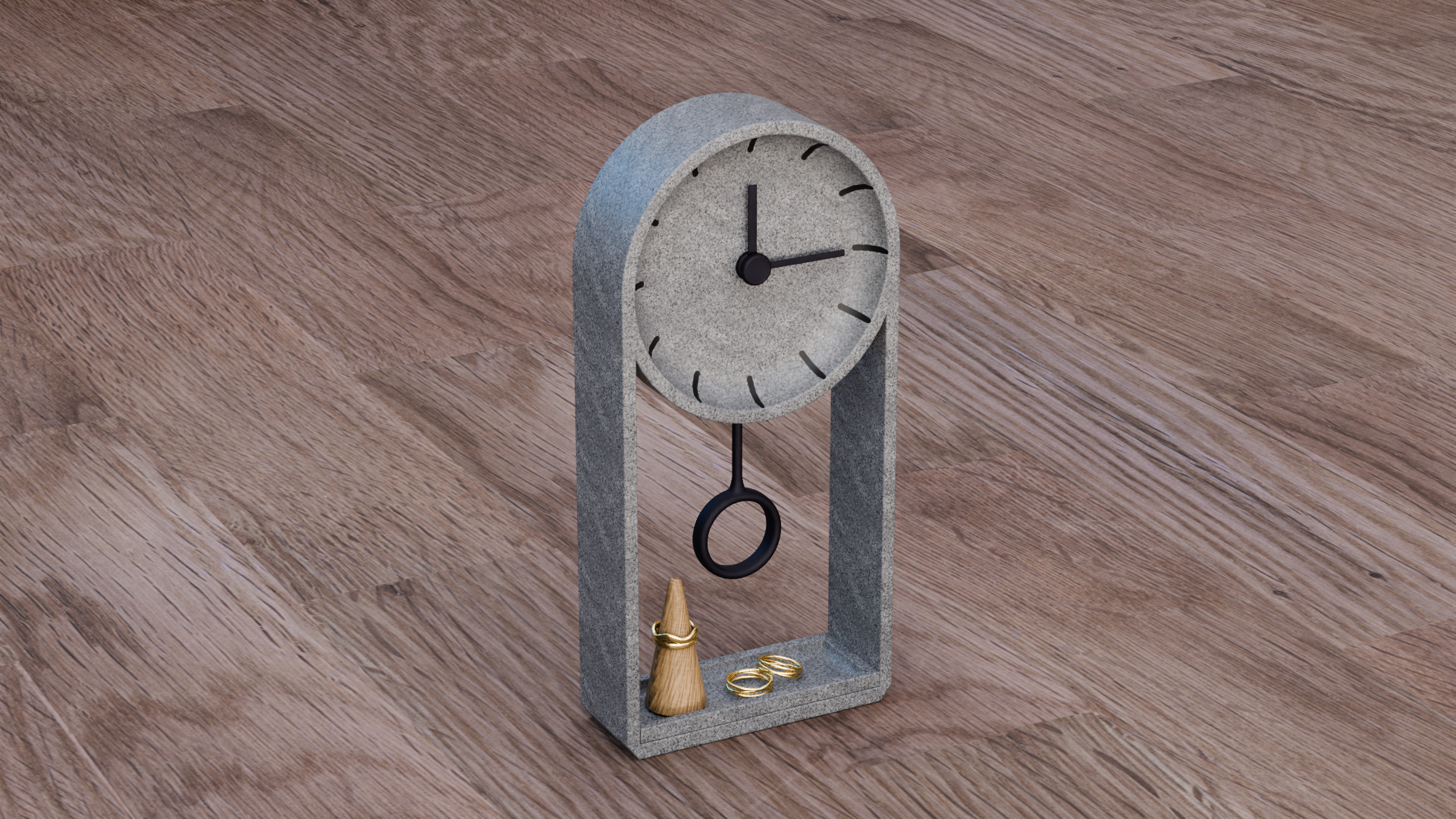Jewelry Display Clock Low-poly 3D model_1