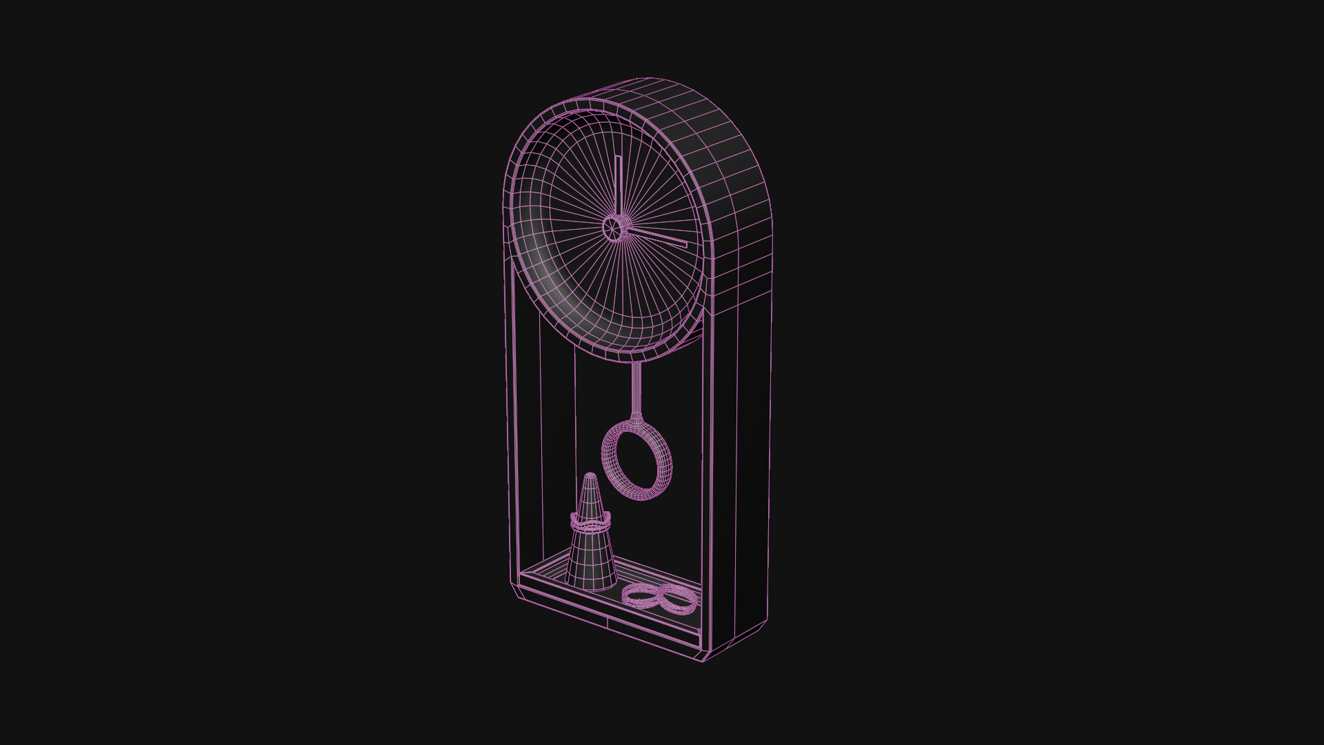 Jewelry Display Clock Low-poly 3D model_12