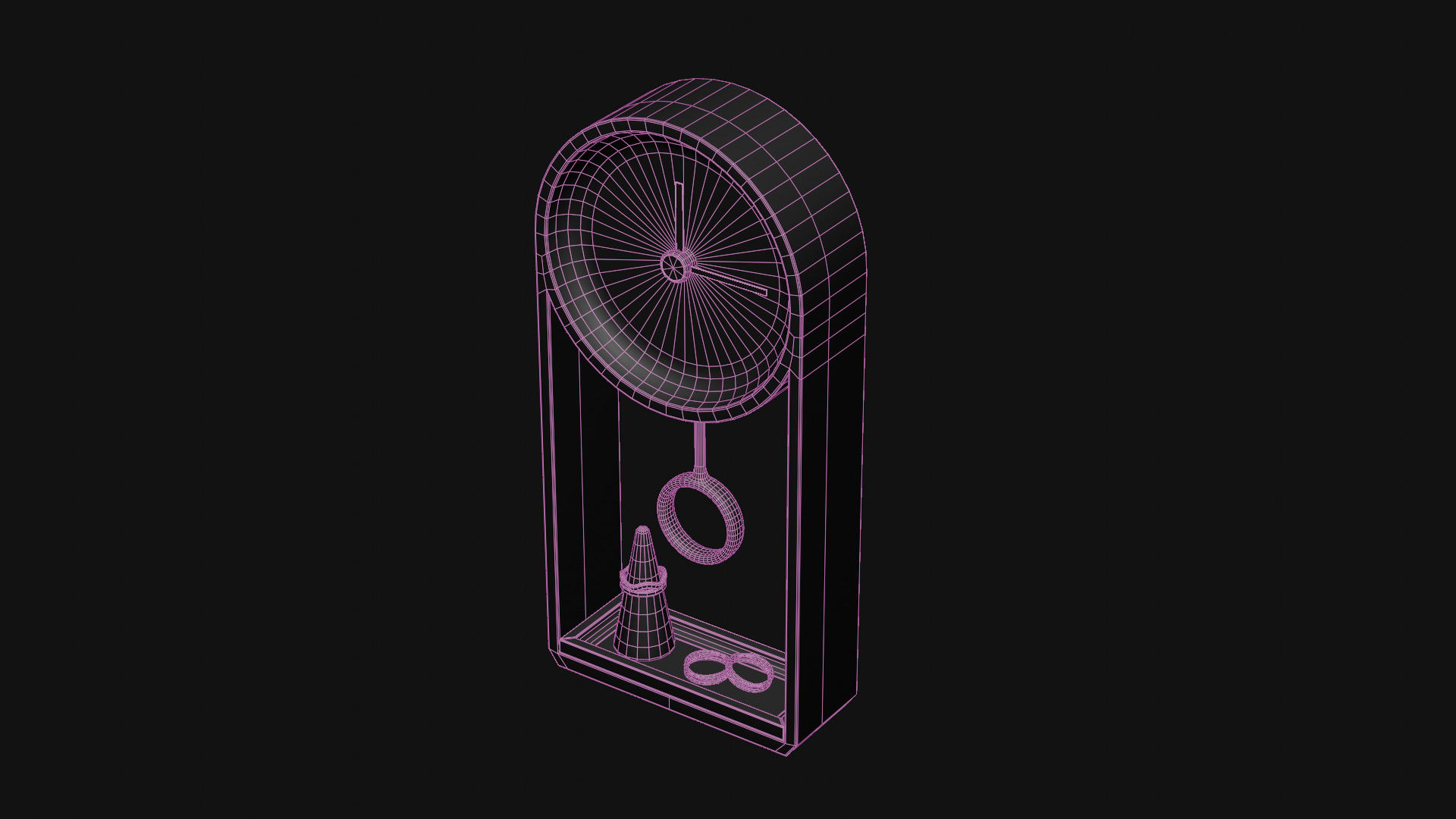 Jewelry Display Clock Low-poly 3D model_17
