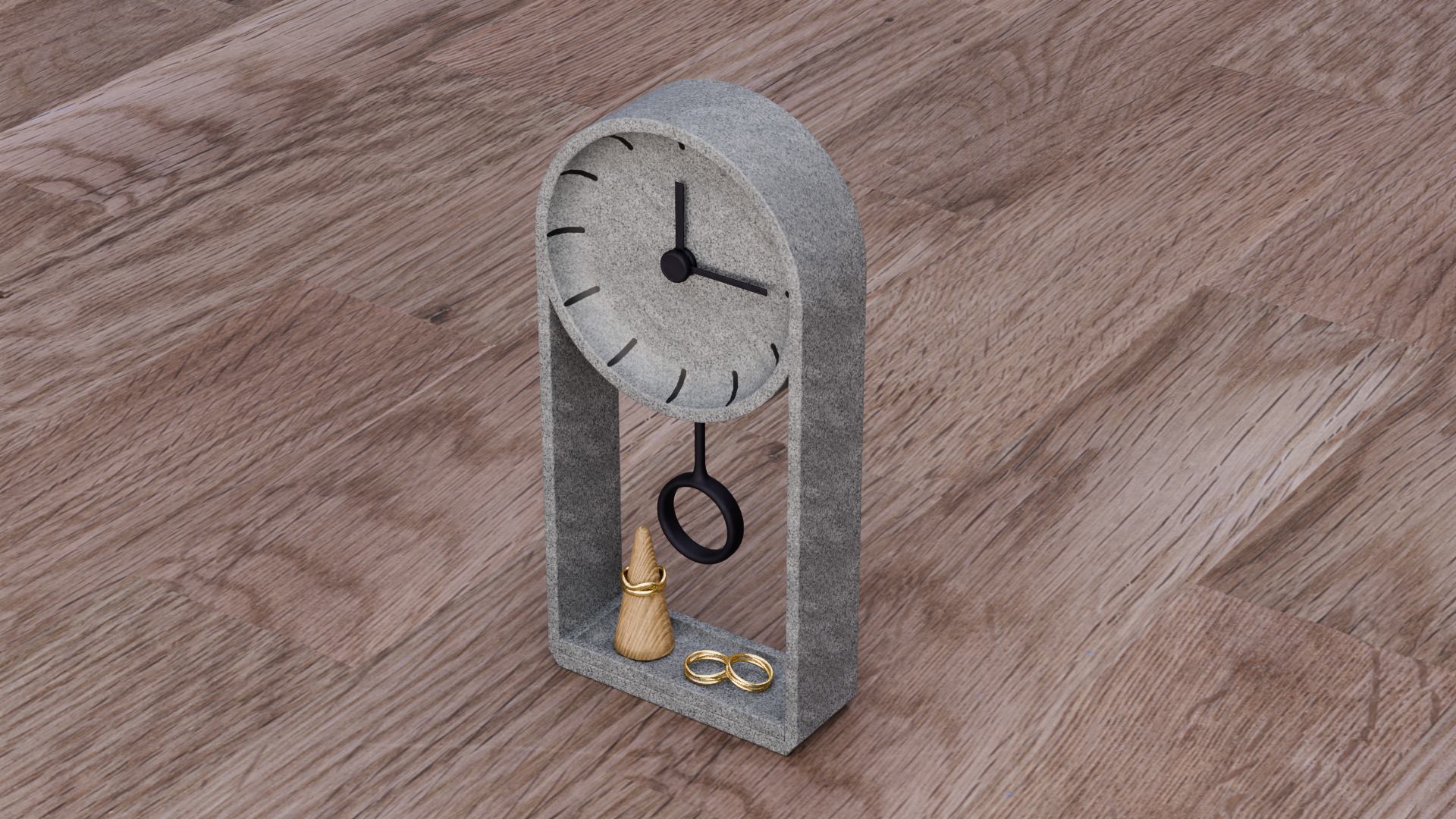 Jewelry Display Clock Low-poly 3D model_7