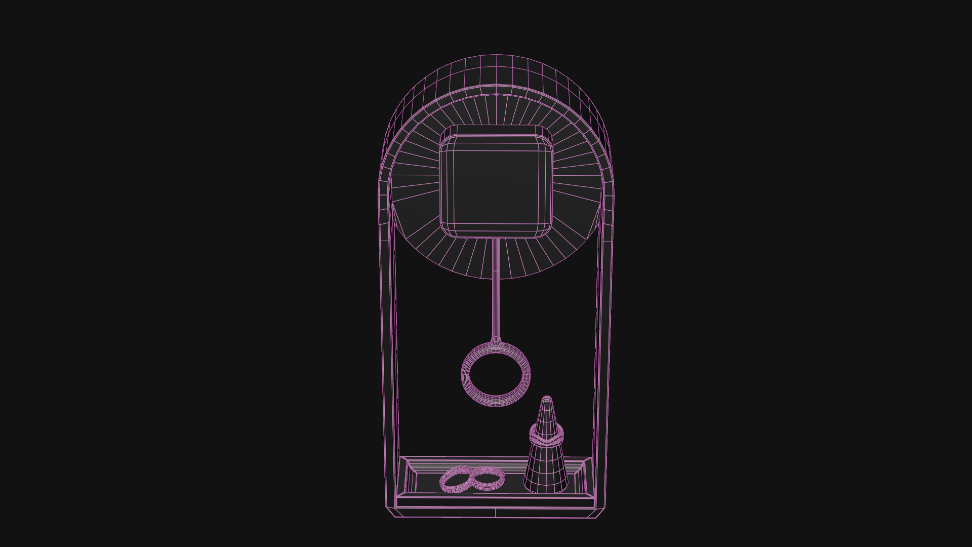 Jewelry Display Clock Low-poly 3D model_14