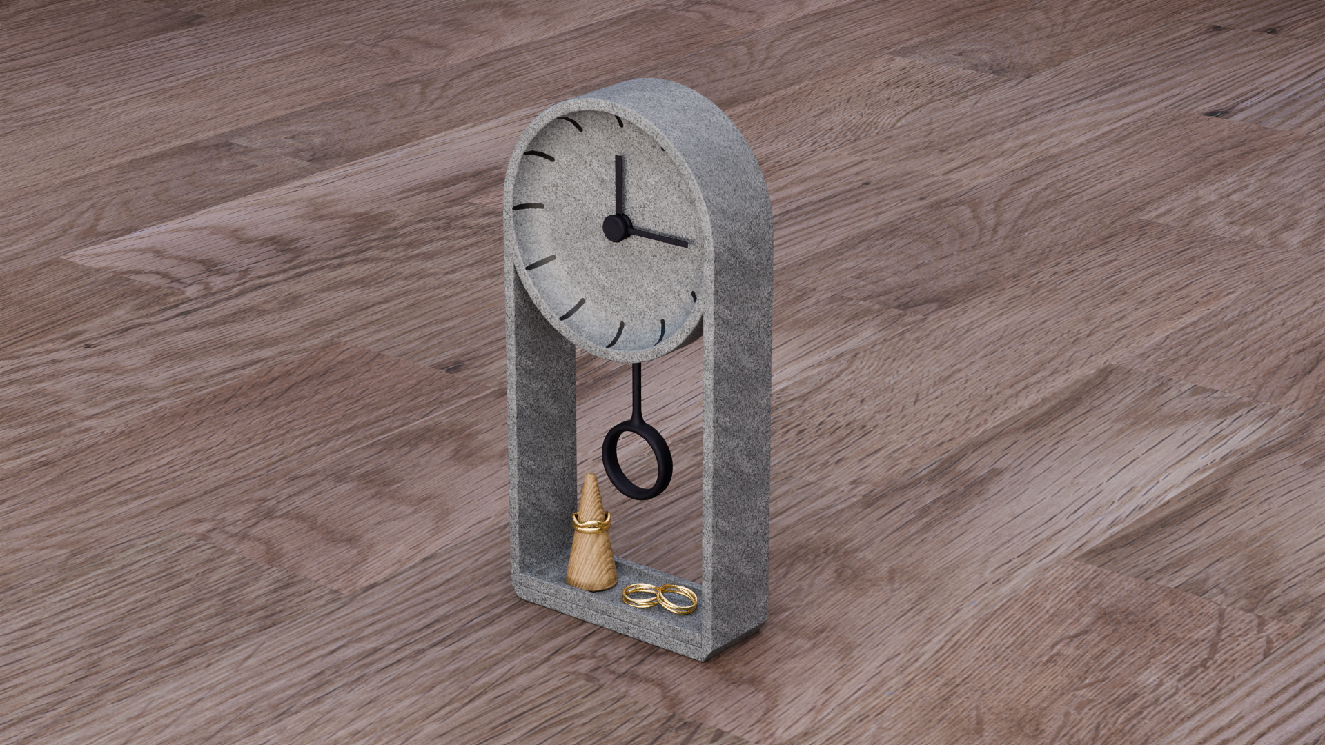 Jewelry Display Clock Low-poly 3D model_2
