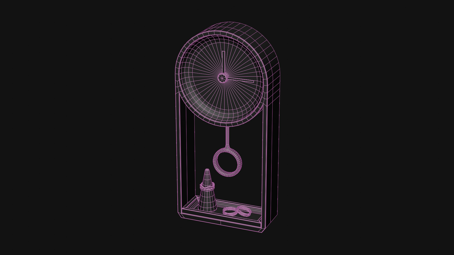 Jewelry Display Clock Low-poly 3D model_10