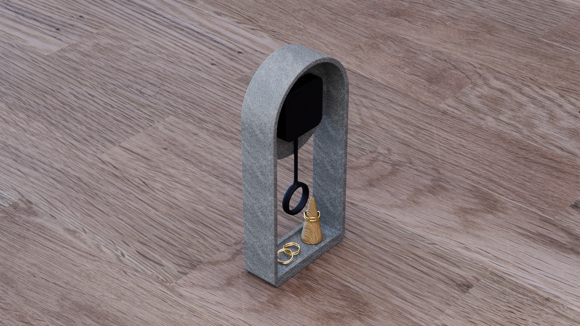 Jewelry Display Clock Low-poly 3D model_5