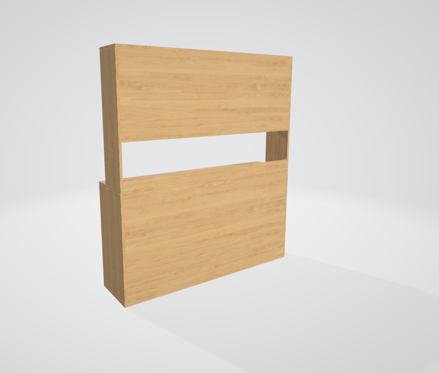 Bookcase with Doors Low-poly 3D model_4