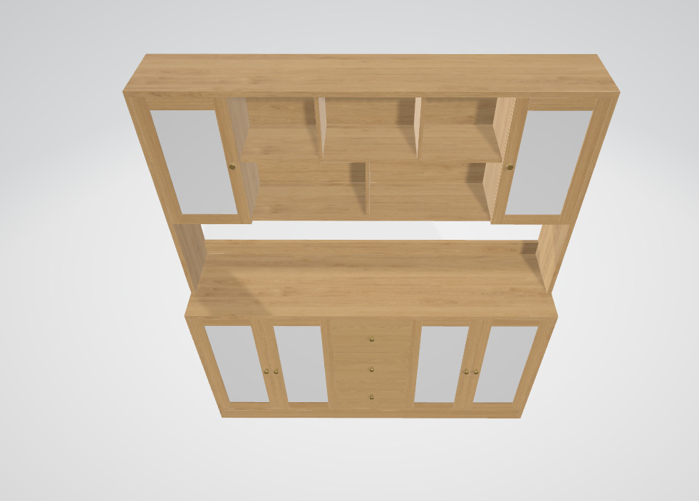 Bookcase with Doors Low-poly 3D model_2