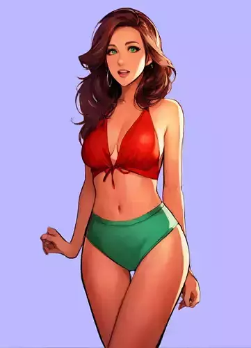 Sexy Realistic Girl Character 