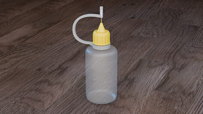 Squeeze Bottles Needle Tip PE Glue Applicator Low-poly 3D model