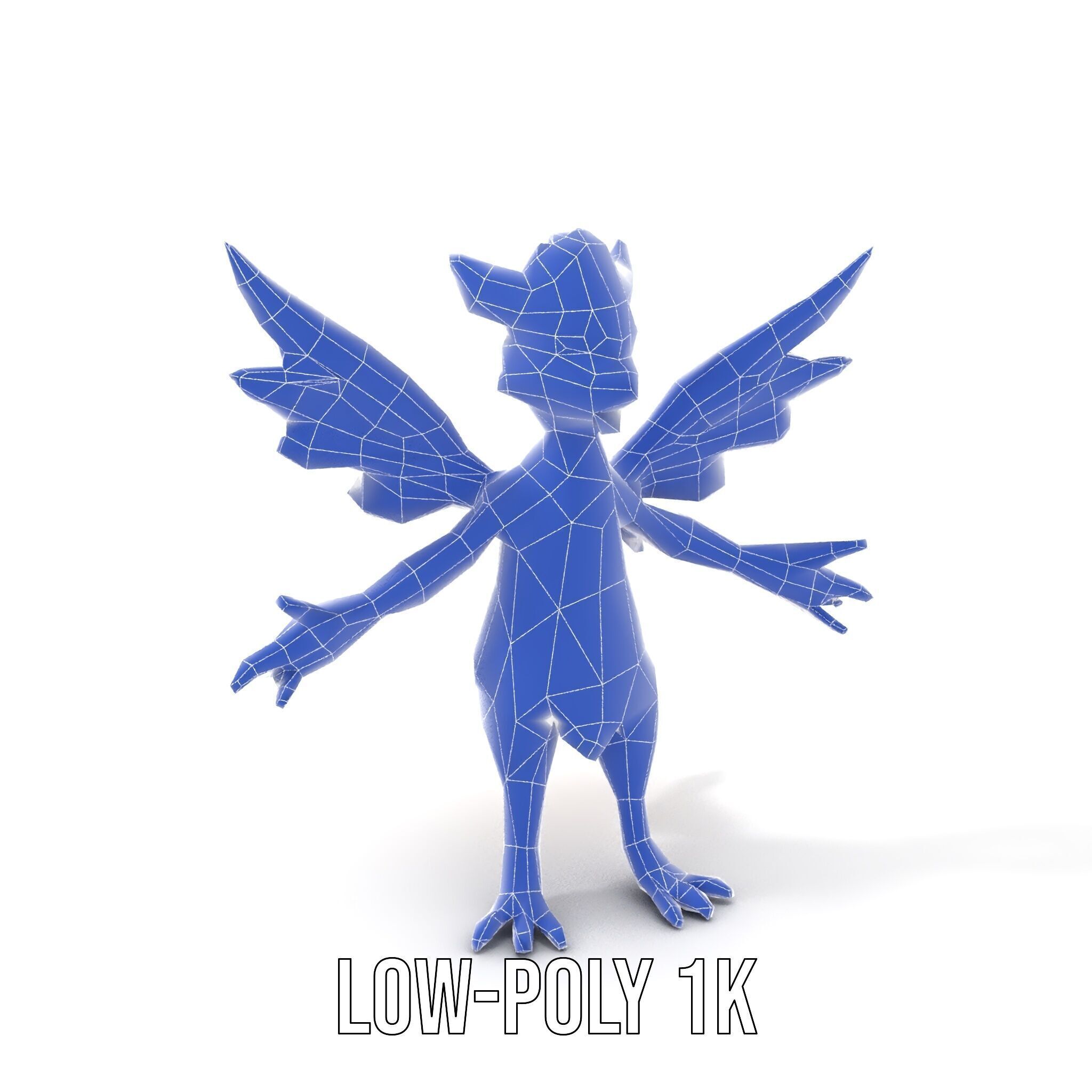 Fantasy Furry Winged Creature Rigged and Animated D Model Low-poly 3D model_24