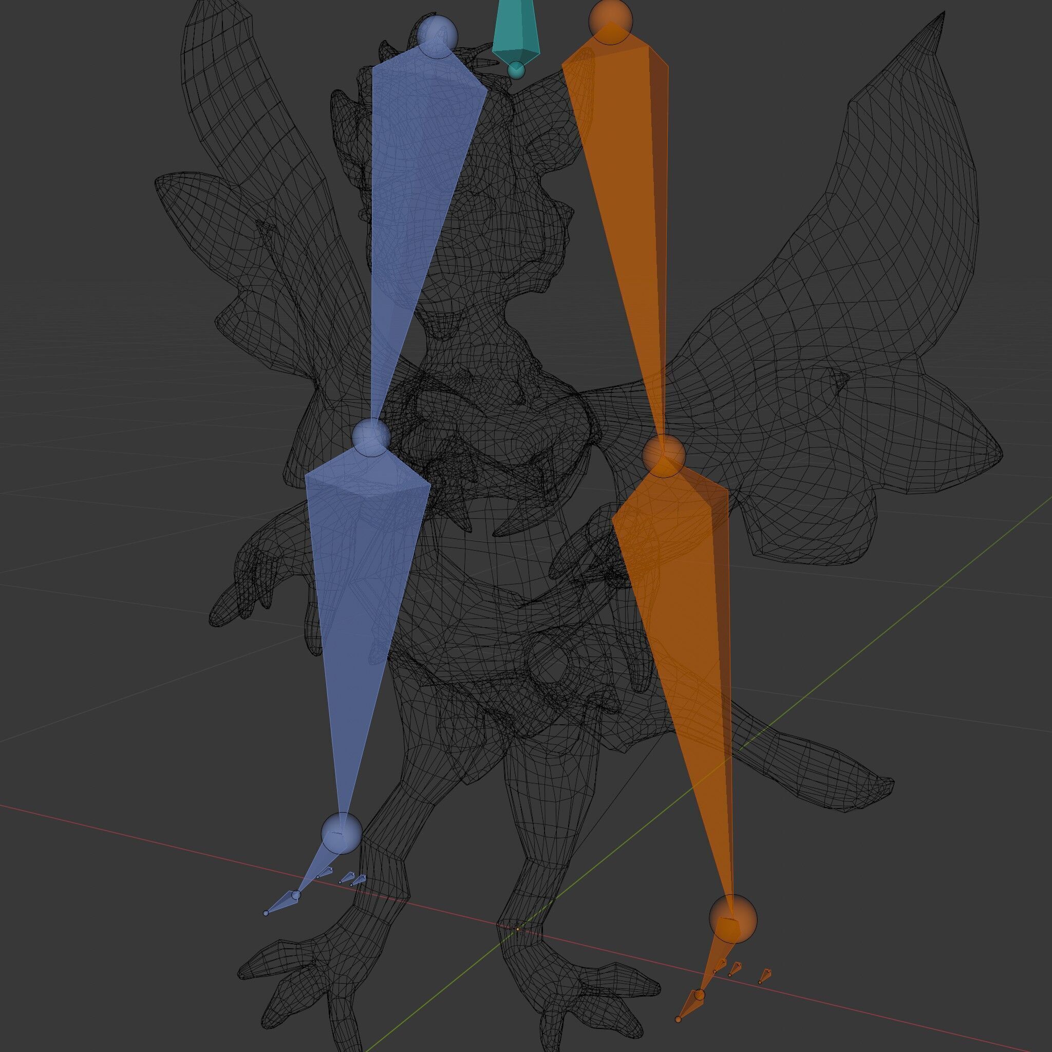 Fantasy Furry Winged Creature Rigged and Animated D Model Low-poly 3D model_6