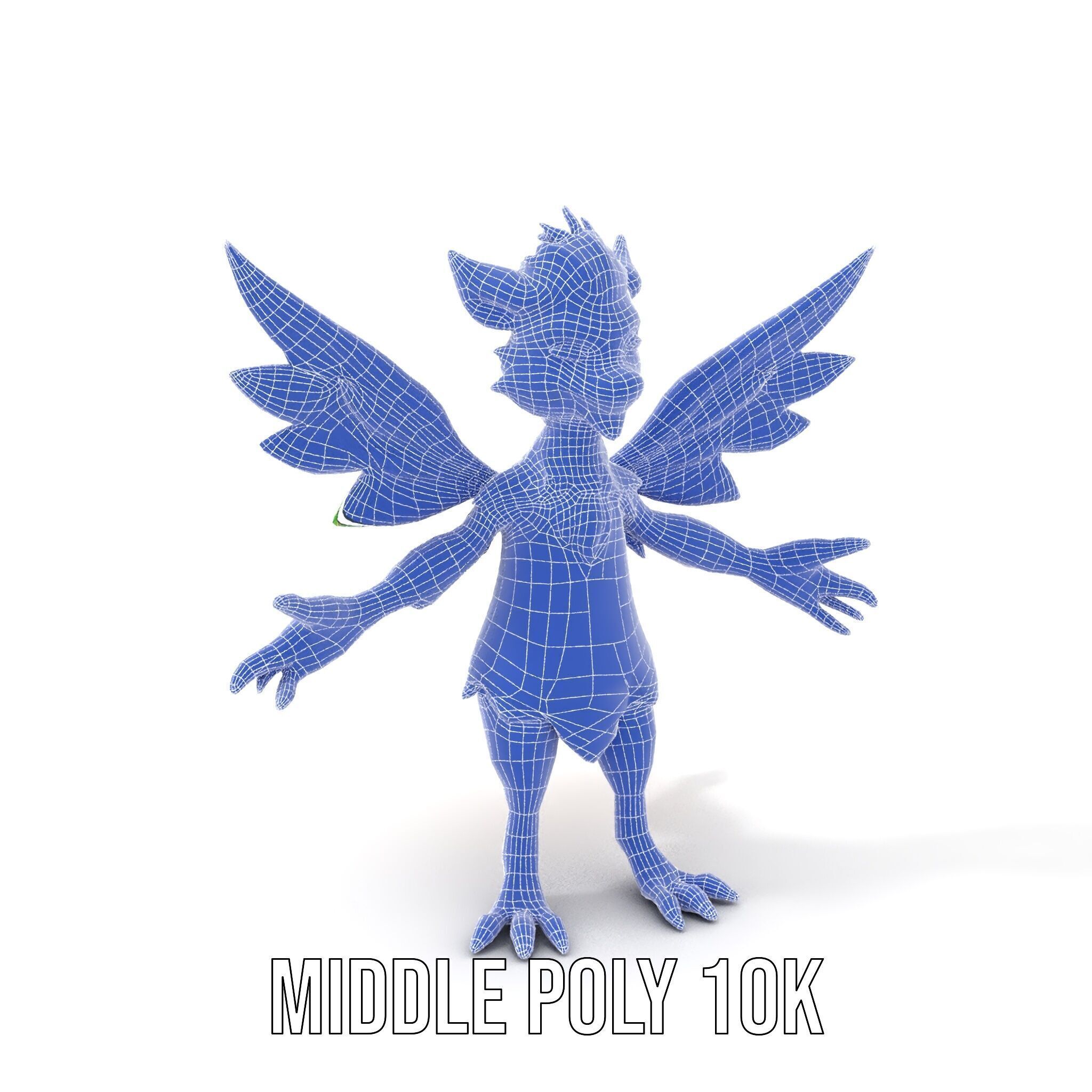 Fantasy Furry Winged Creature Rigged and Animated D Model Low-poly 3D model_23