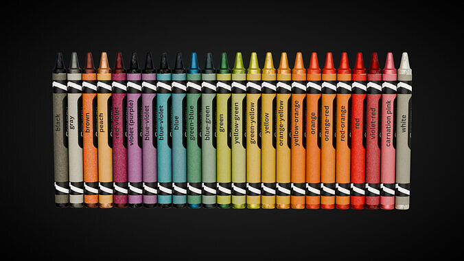 Crayons Low-poly 3D model
