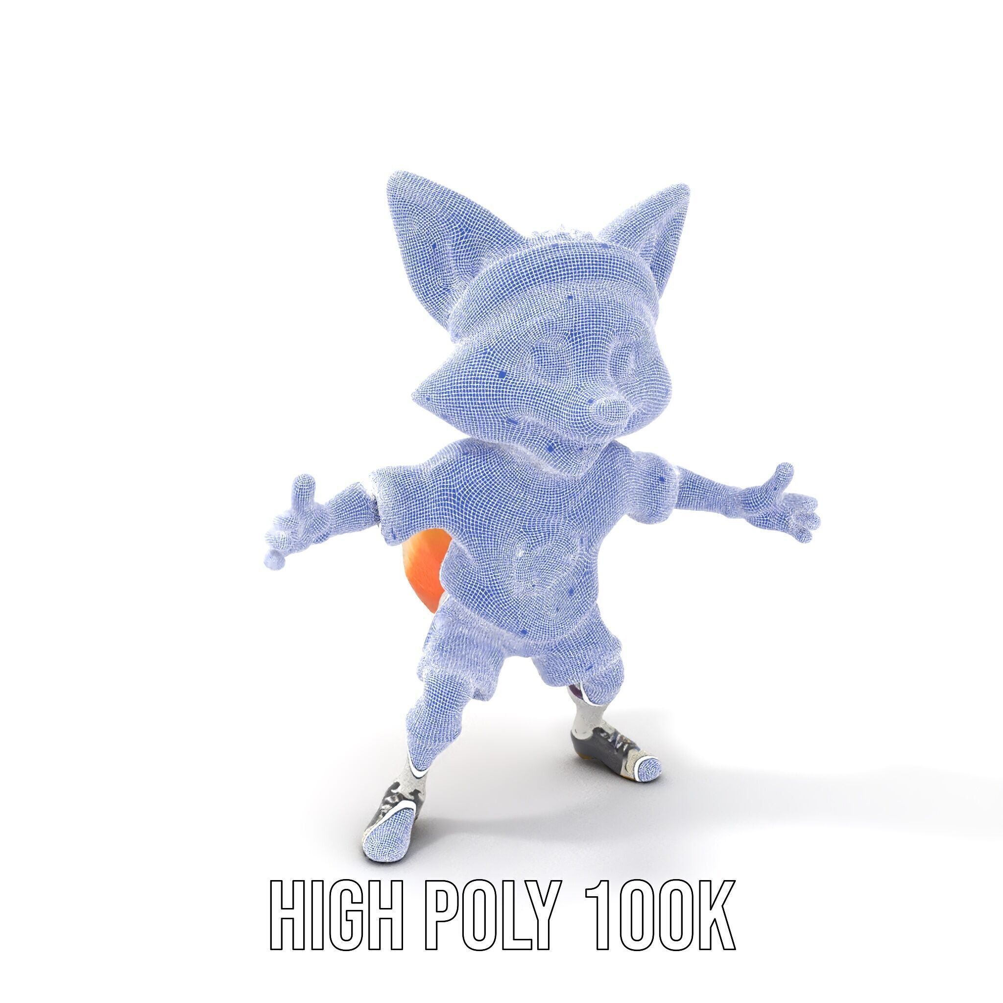 Energetic Fox Athlete D Model  Rigged and Animated Low-poly 3D model_4